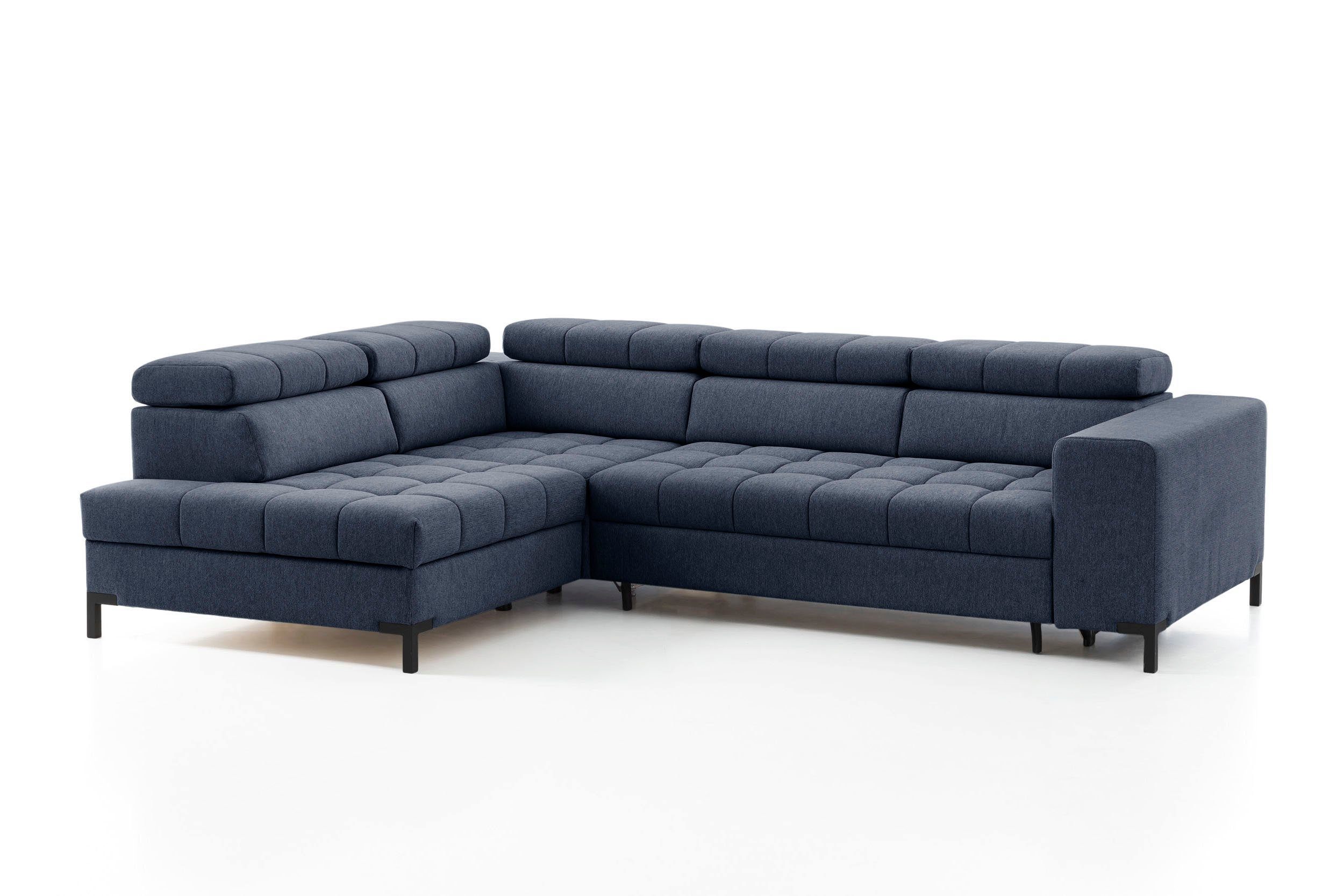 exxpo - sofa fashion Ecksofa Bocco, Wahlweise mit Bettfunktion und  Bettkasten, 5 verstellbare Kopfstützen