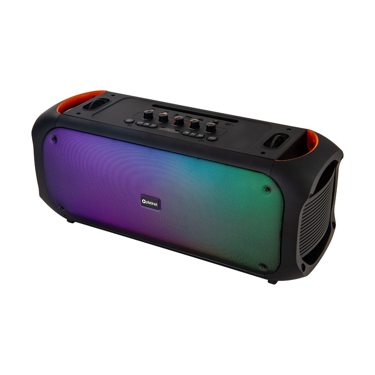 Platinet PMPB360 Boombox (FM, 60 W, 60W Boombox mit 2 Mic Echo, RGB, FM, microSD, AUX, TWS, USB C)