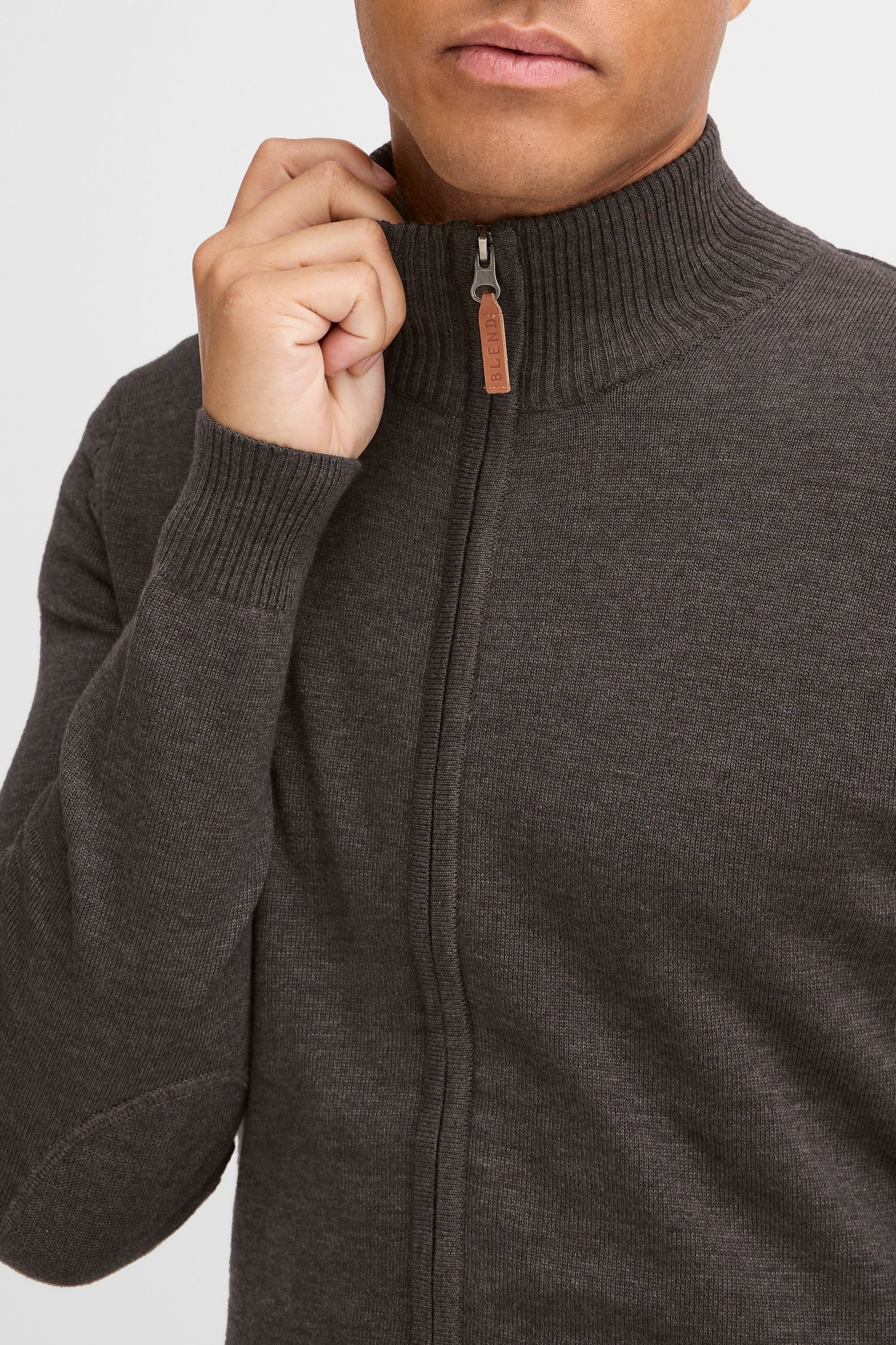 Blend Strickjacke BHNorman Bequeme Feinstrick-Jacke mit Stehkragen und elastischen Bündchen