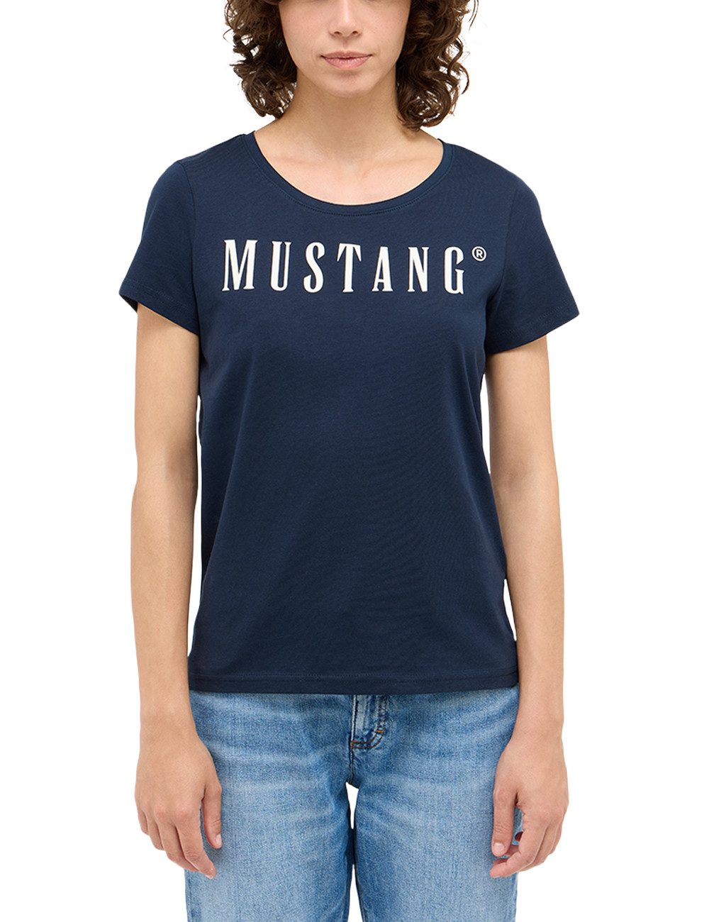 MUSTANG Rundhalsshirt ALMA mit Logo Print