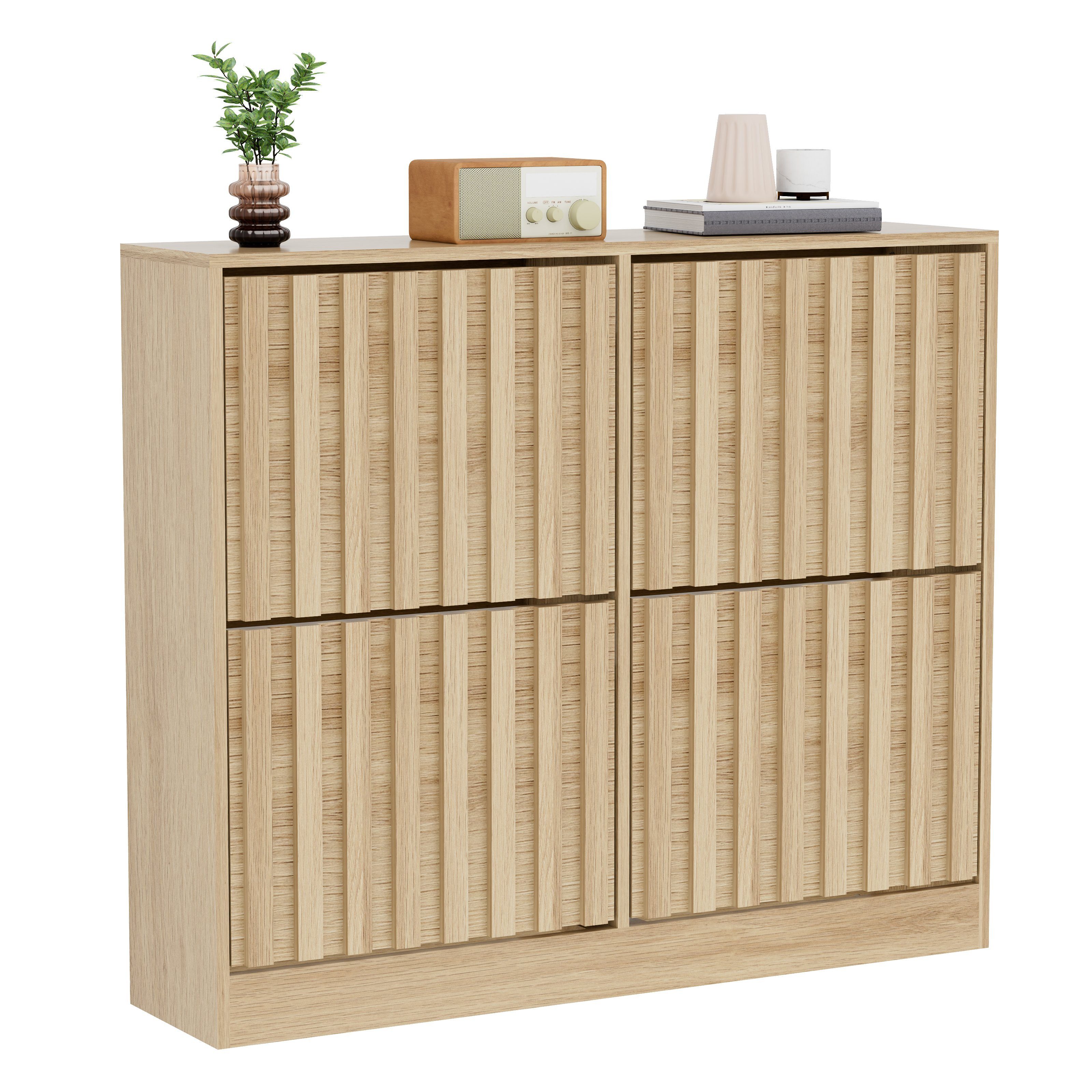 UEV Schuhschrank mit 4 Klappen, Schuhregal Schmal, Schuhkipper (Schuhkommod günstig online kaufen