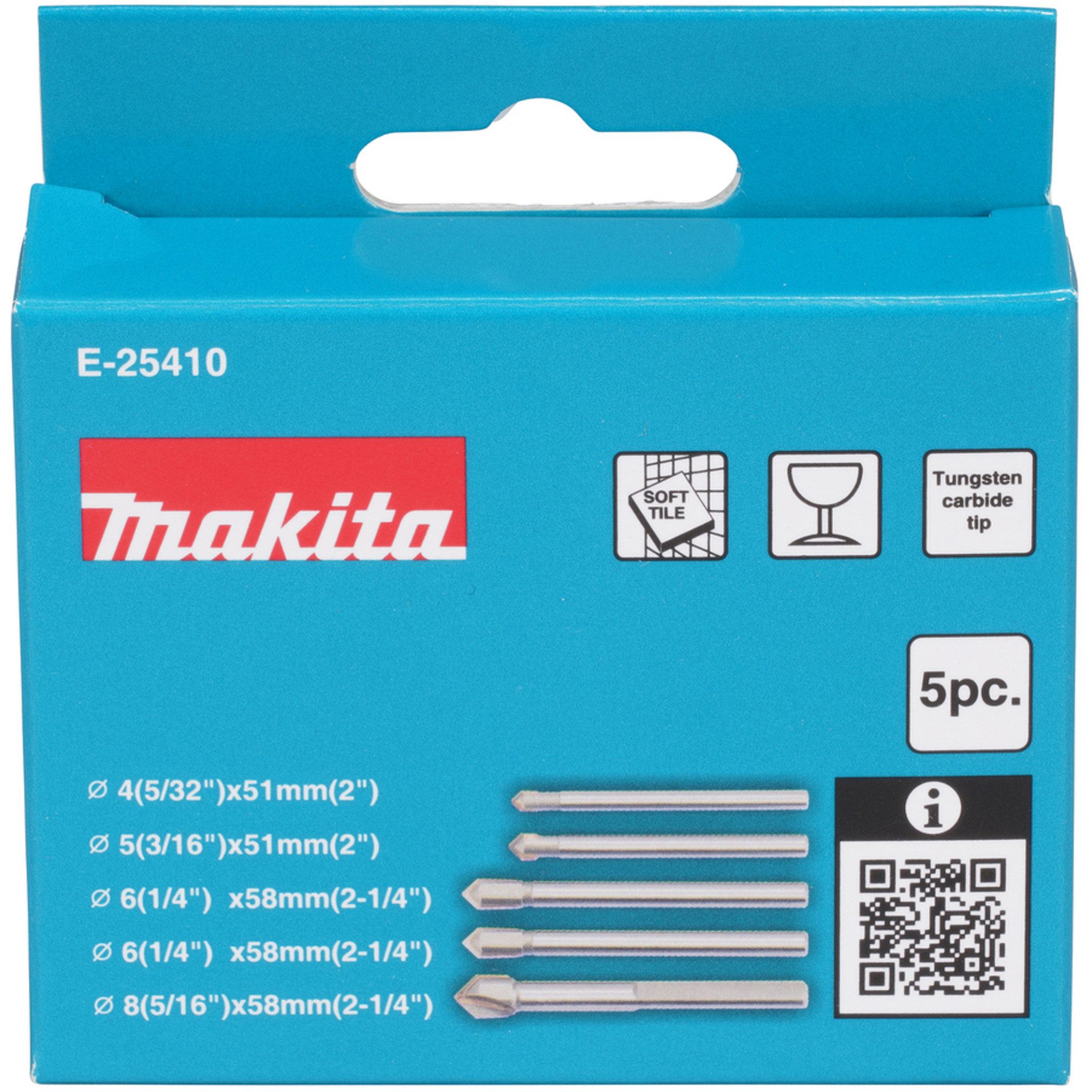 Makita Bohrer- und Bitset Makita Glas- und Fliesenbohrer-Satz 5-teilig