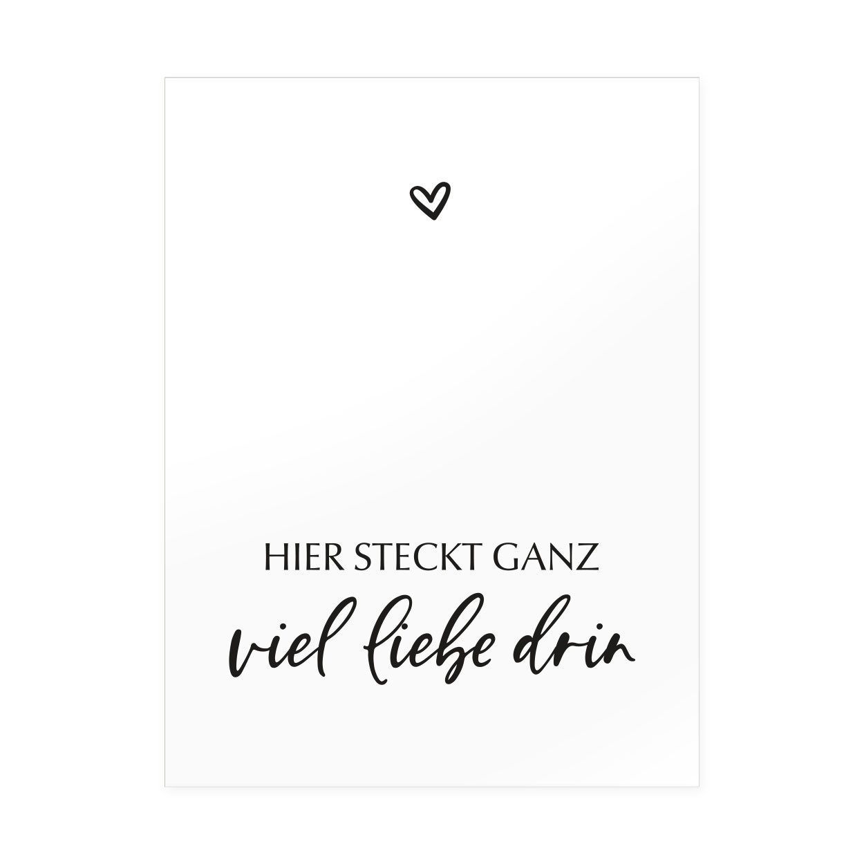 Aufkleber Hier steckt ganz viel Liebe drin, Weiß