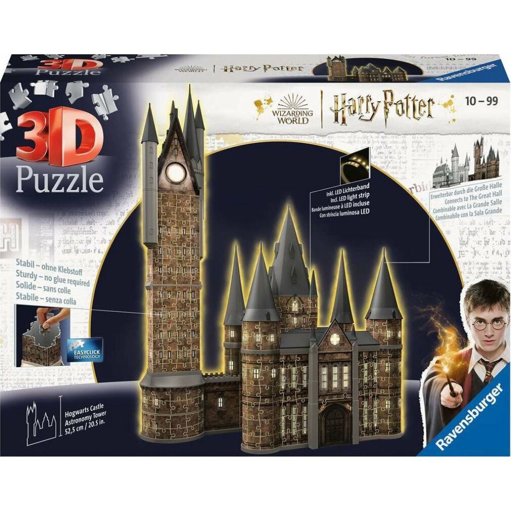 Ravensburger Puzzle 3D Puzzle Harry Potter Hogwarts Schloss - Astronomieturm Night Edition, Puzzleteile