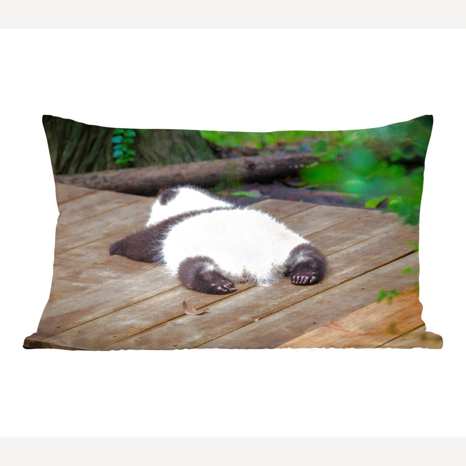 MuchoWow Dekokissen Tier - Panda - Schlafend, Wohzimmer Dekoration, Zierkissen, Dekokissen mit Füllung, Schlafzimmer
