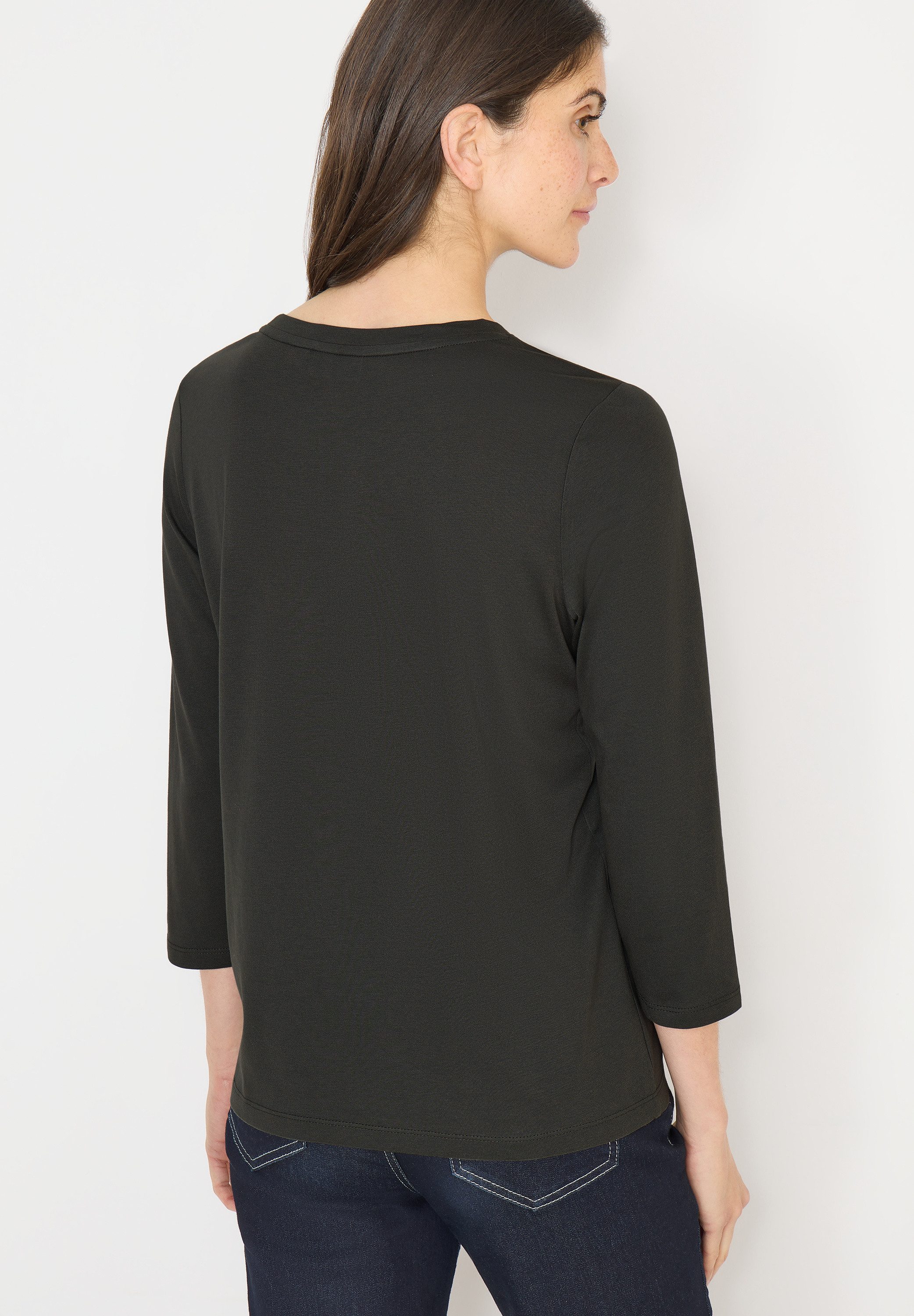 CECIL 3/4-Arm-Shirt Hotfix mit Schmucksteinen, Rundhalsform