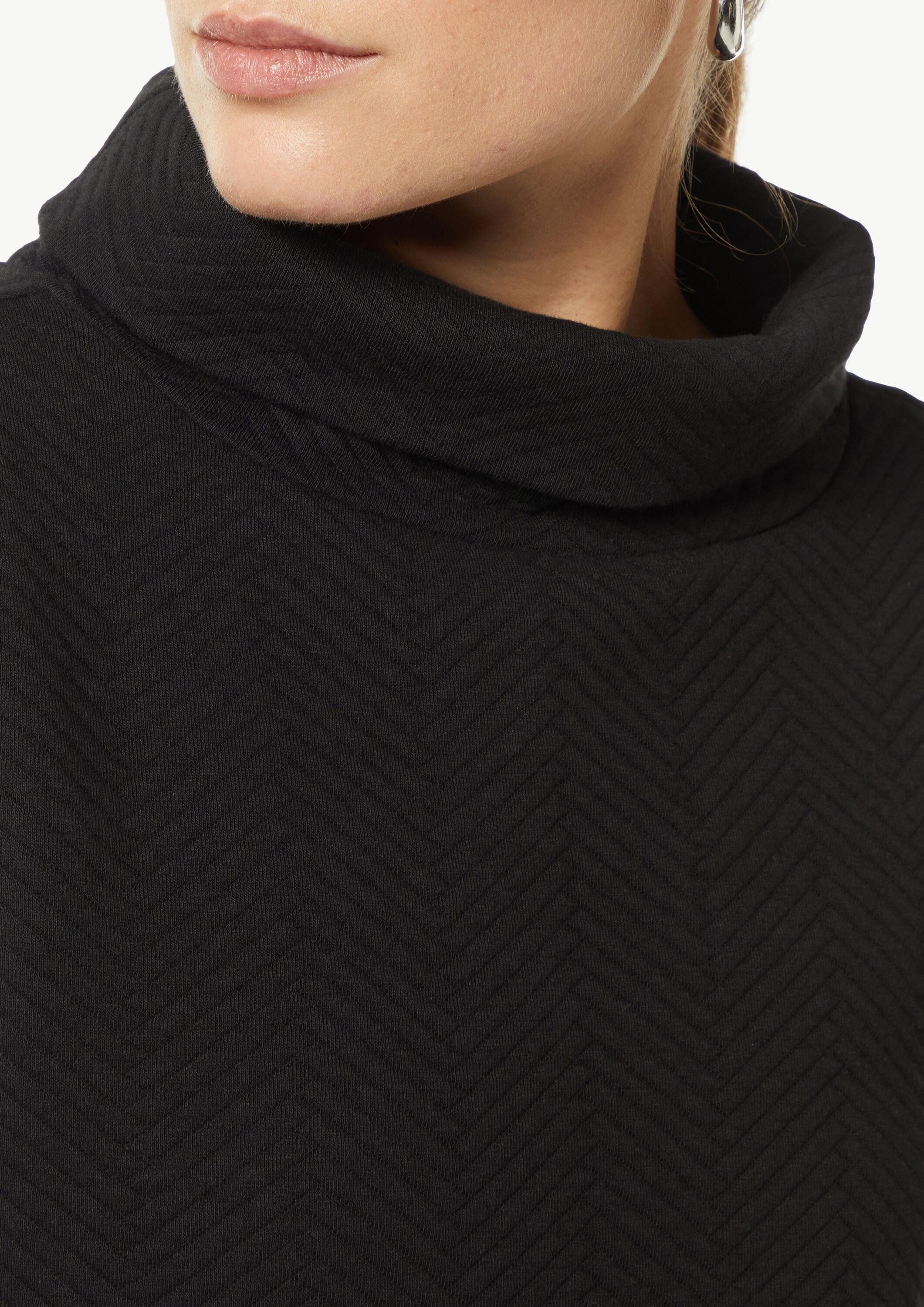 comma 3/4 Arm-Pullover Sweatshirt Sweatshirt mit Rollkragen und Strukturmuster