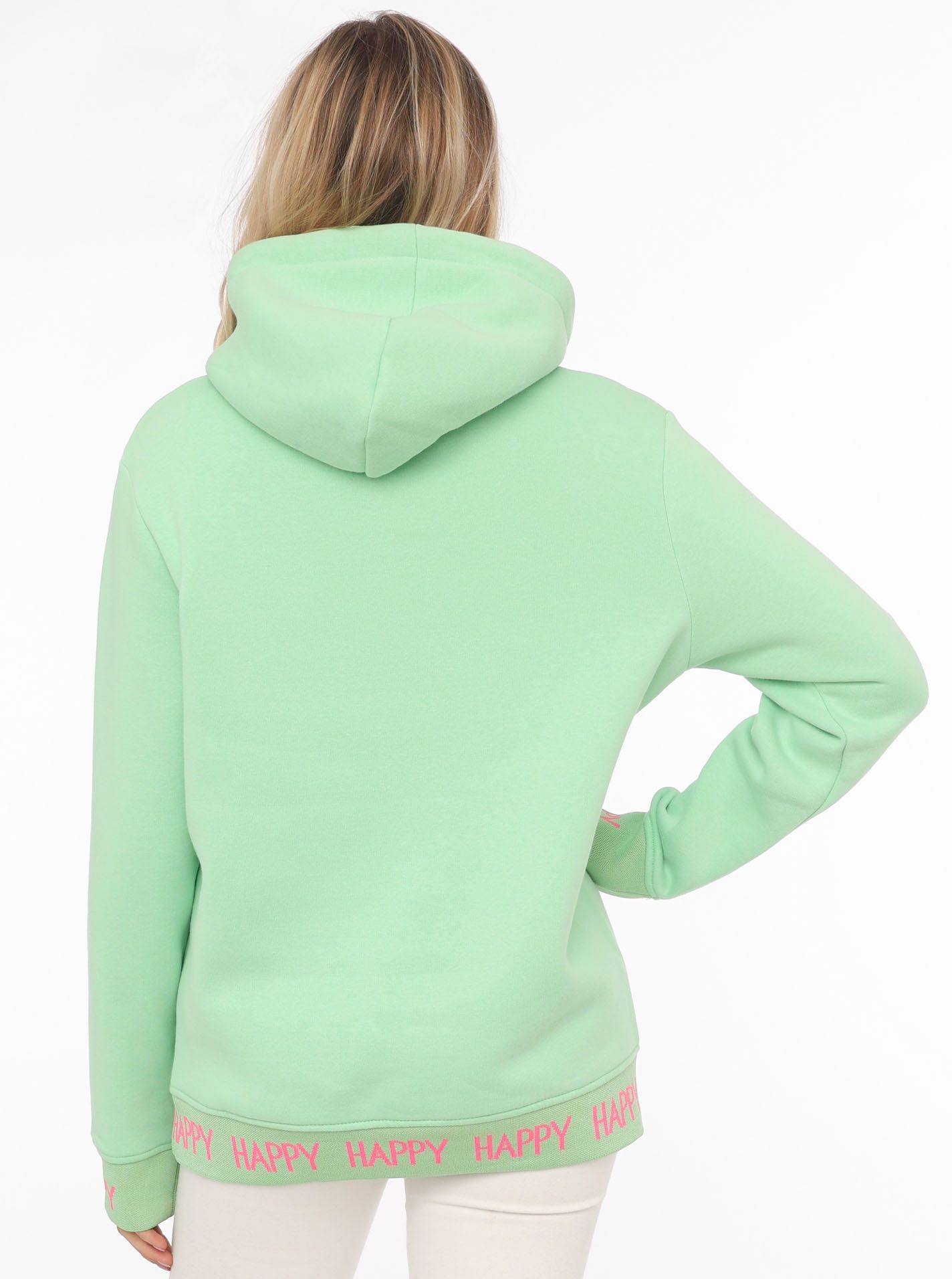 Zwillingsherz Hoodie "Always Positive" Kapuze, Stickerei, Fronttasche, Bündchen-Schriftzug, Langarm