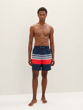 TOM TAILOR Badehose Badeshorts mit Streifenmuster