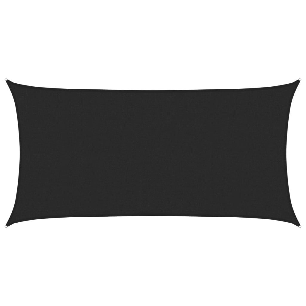 vidaXL Sonnensegel Sonnensegel 160 g/m² Schwarz 2,5x4,5 m HDPE, (1-tlg)