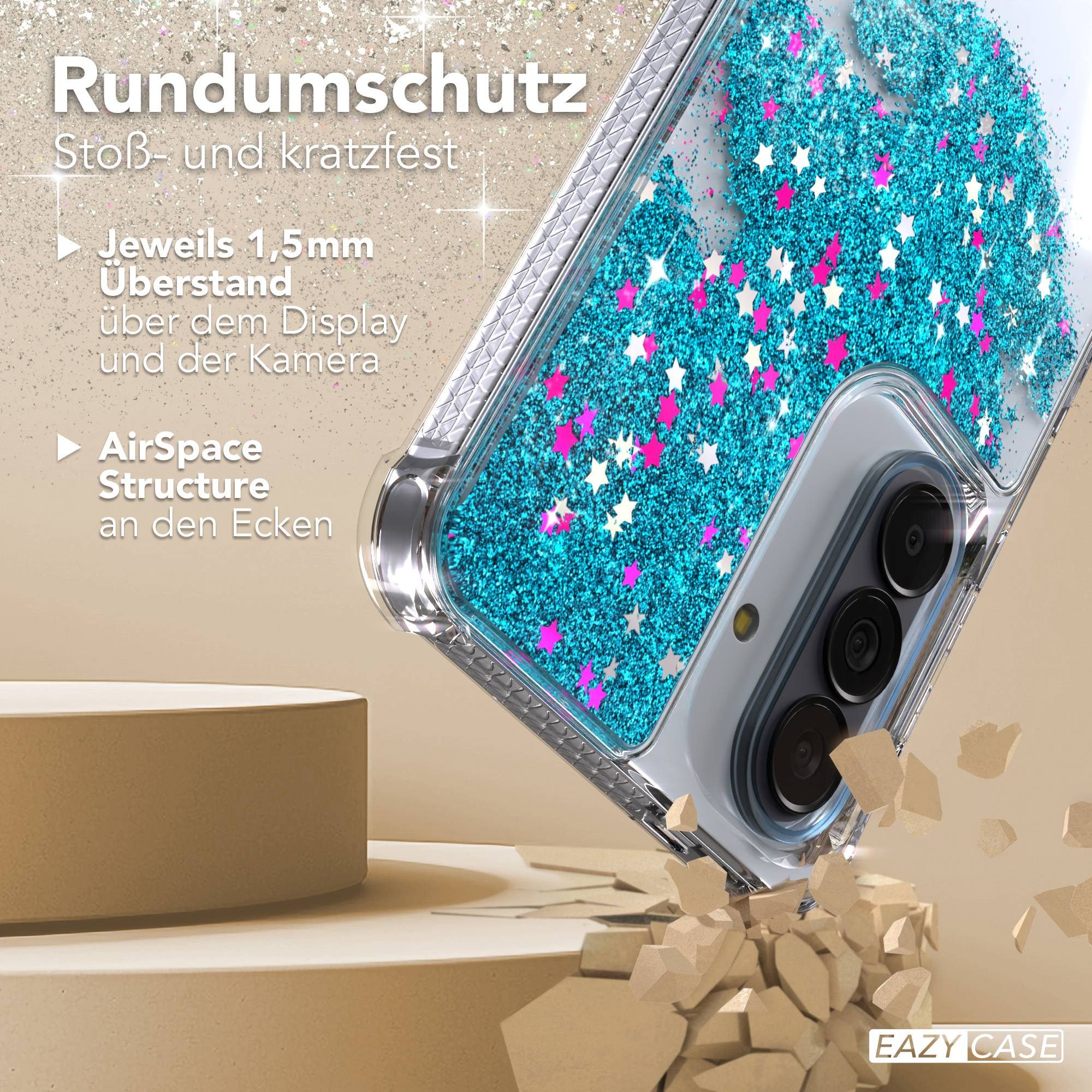 EAZY CASE Handyhülle Liquid Glittery Case für Samsung Galaxy A57 6,7 Zoll, Gloss Slimcover Girly Backcover Bling Phone Case kratzfeste Cover Blau – Bild 5 von 5