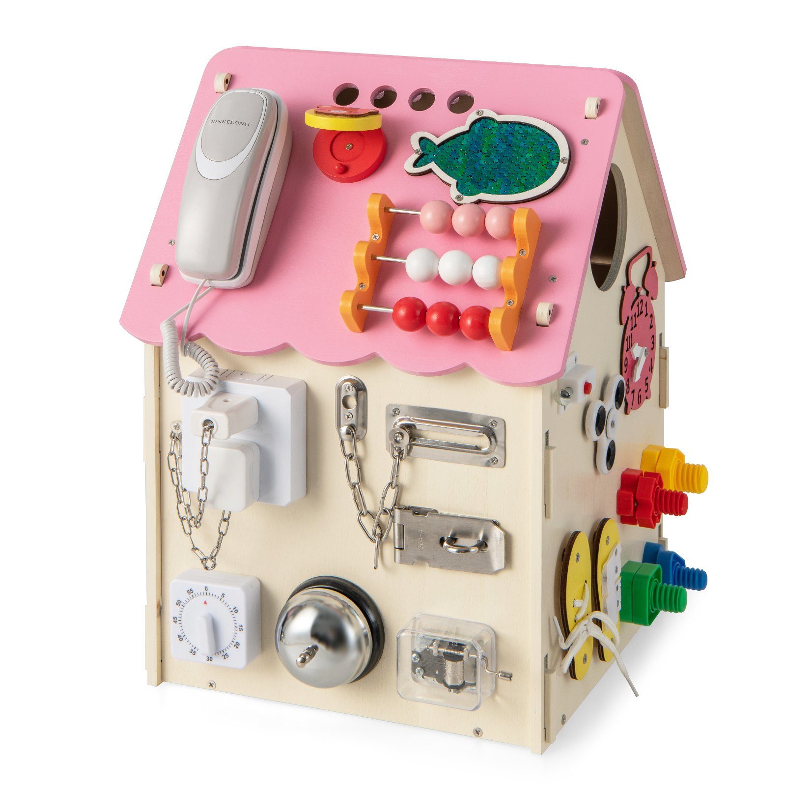 COSTWAY Lernspielzeug Kinder Spielhaus, Montessori Holz Spielzeug günstig online kaufen