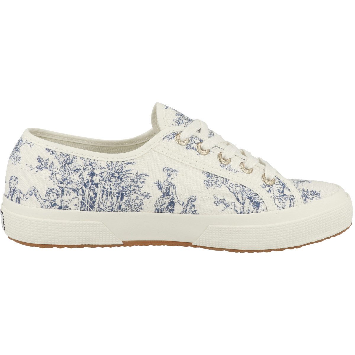 Superga 2750 Toile De Jouy Damen Sneaker Turnschuhe, Sportschuhe, Freizeitschuhe, Halbschuhe, Schnürschuhe