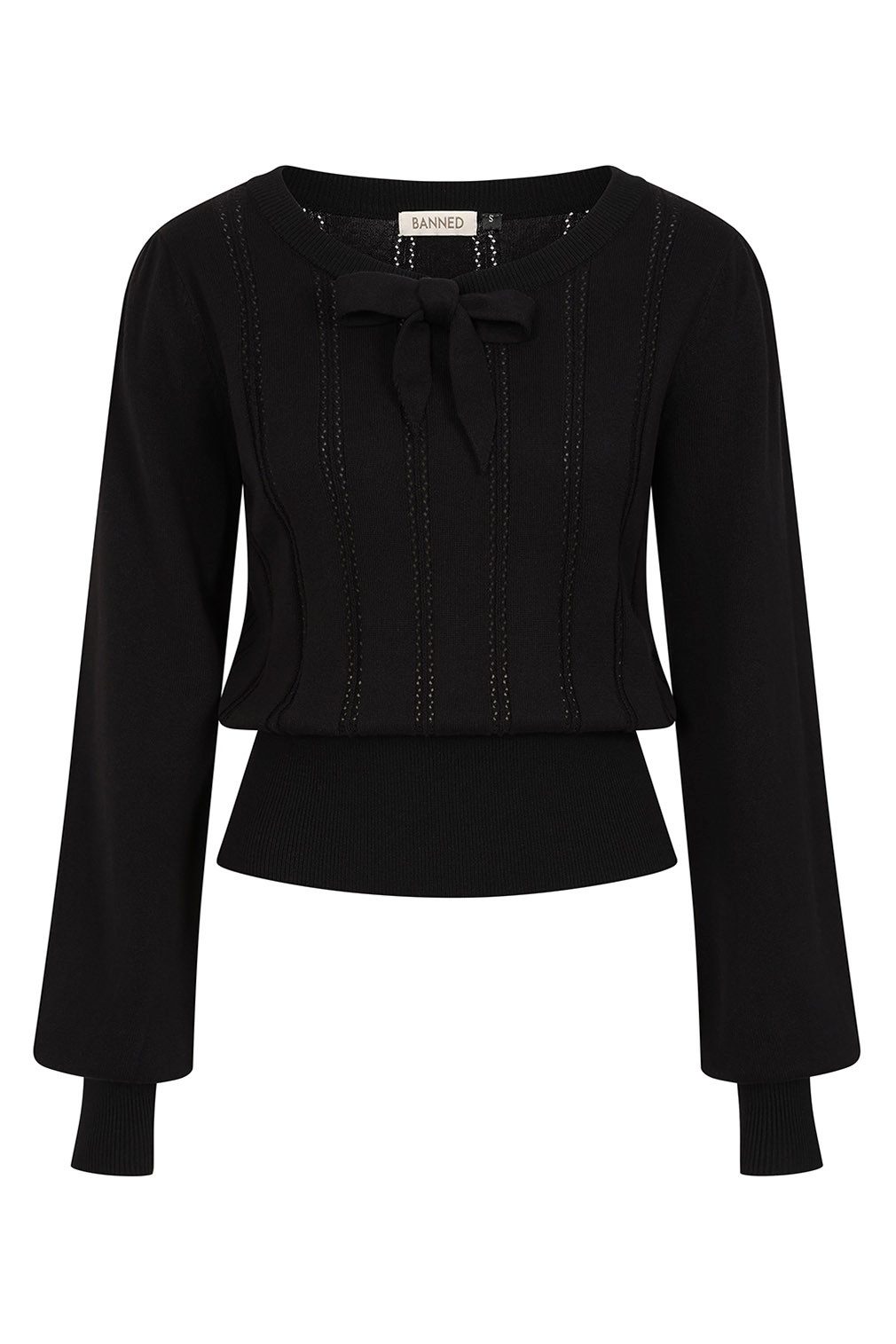 Banned Strickpullover Angel Pointelle Schwarz Vintage günstig online kaufen