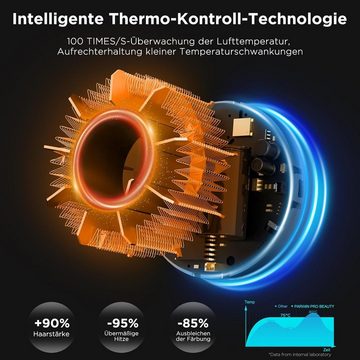 PARWIN PRO BEAUTY Haartrockner Air-Sonic Föhn HD-LED Anzeige 25M/S Luftstrom fürSchnelleTrocknung, 1800,00 W, mit 110,000RPM Bürstenlosem Geräuscharm Motor 2x 32mm Auto Wrap-Curler