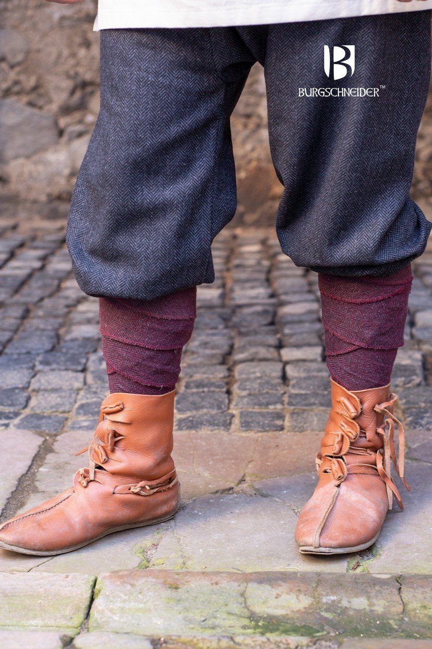 Burgschneider Wikinger-Kostüm Rushose Ivar Fischgrät Schwarz/Grau XXXL