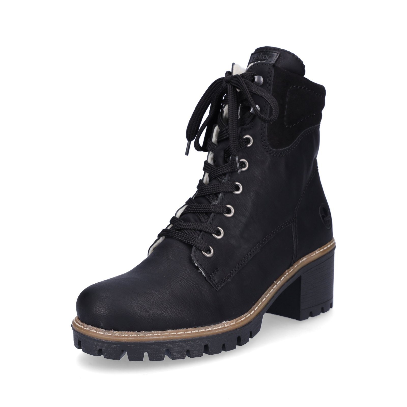 Rieker Damen Schnürstiefelette schwarz Stiefelette