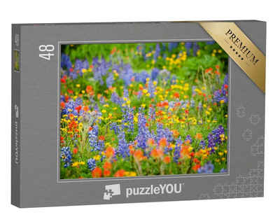 puzzleYOU Puzzle Wildblumen in voller Pracht: Lupine und Aster, 48 Puzzleteile, puzzleYOU-Kollektionen Blumenwiesen, Blumen & Pflanzen