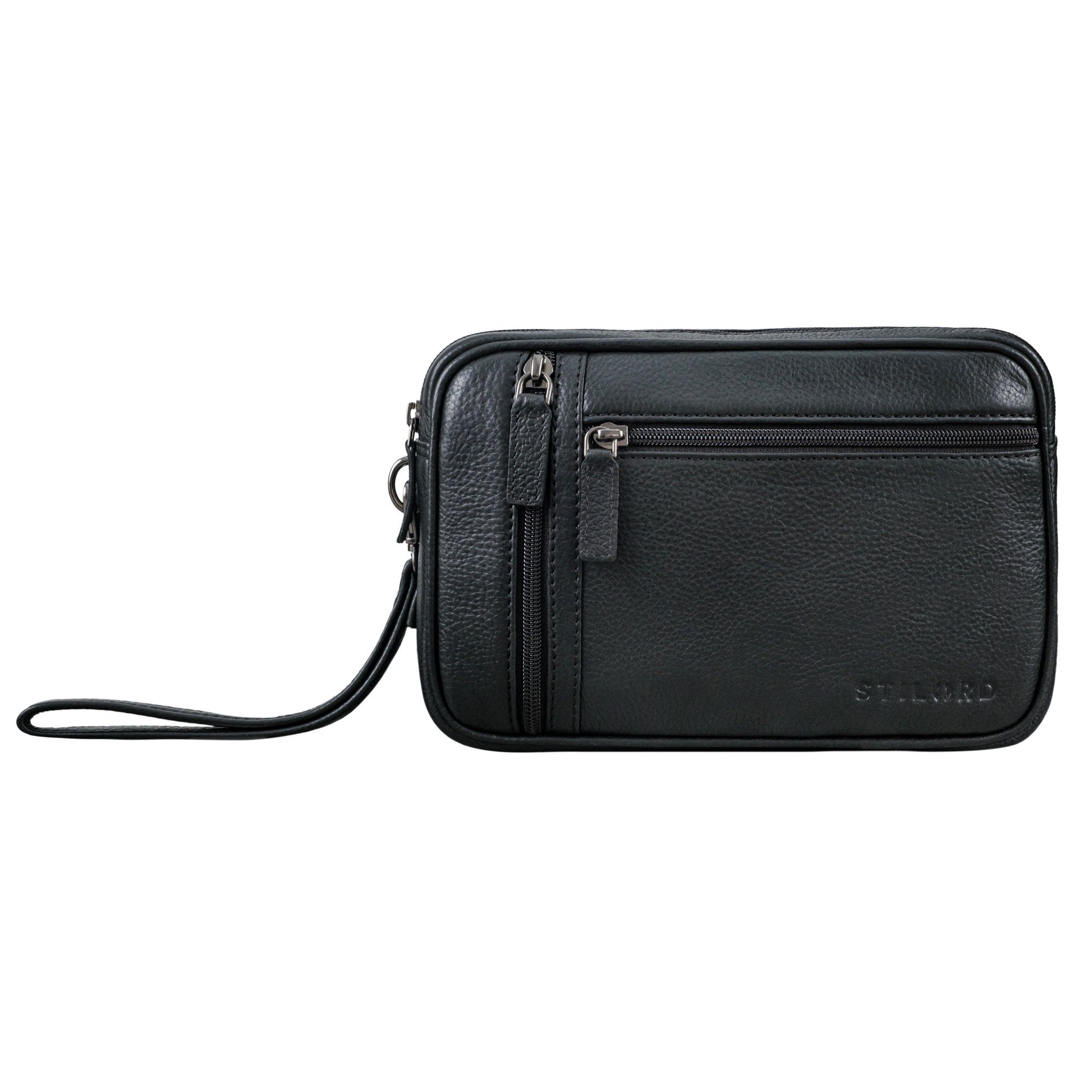 STILORD Handtasche "Sunny" Clutch Handgelenktasche Herren Leder mit Doppelkammer