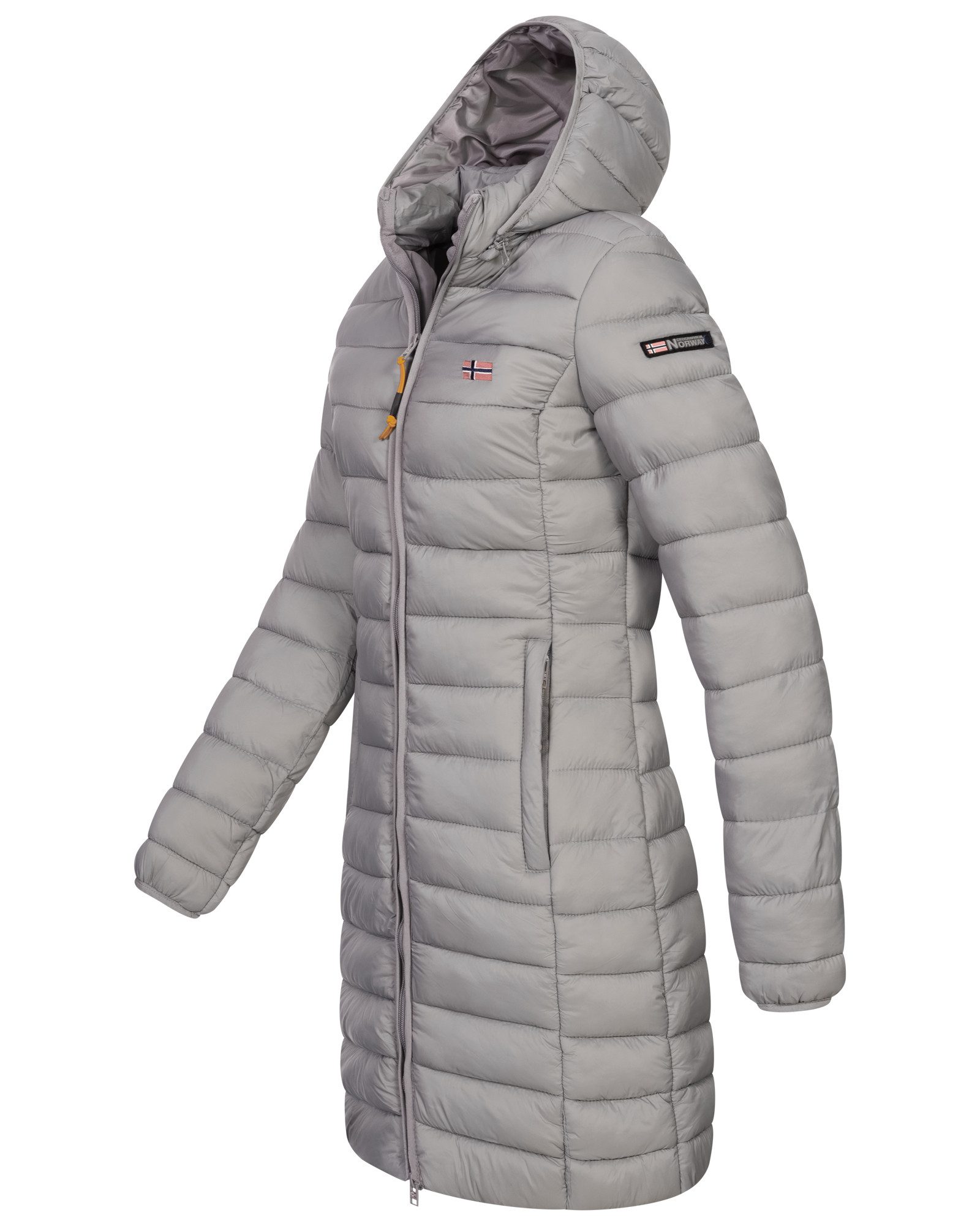 Geographical Norway Steppmantel Damen Herbst Jacke Steppjacke Outdoor leicht Kapuze Übergangsjacke