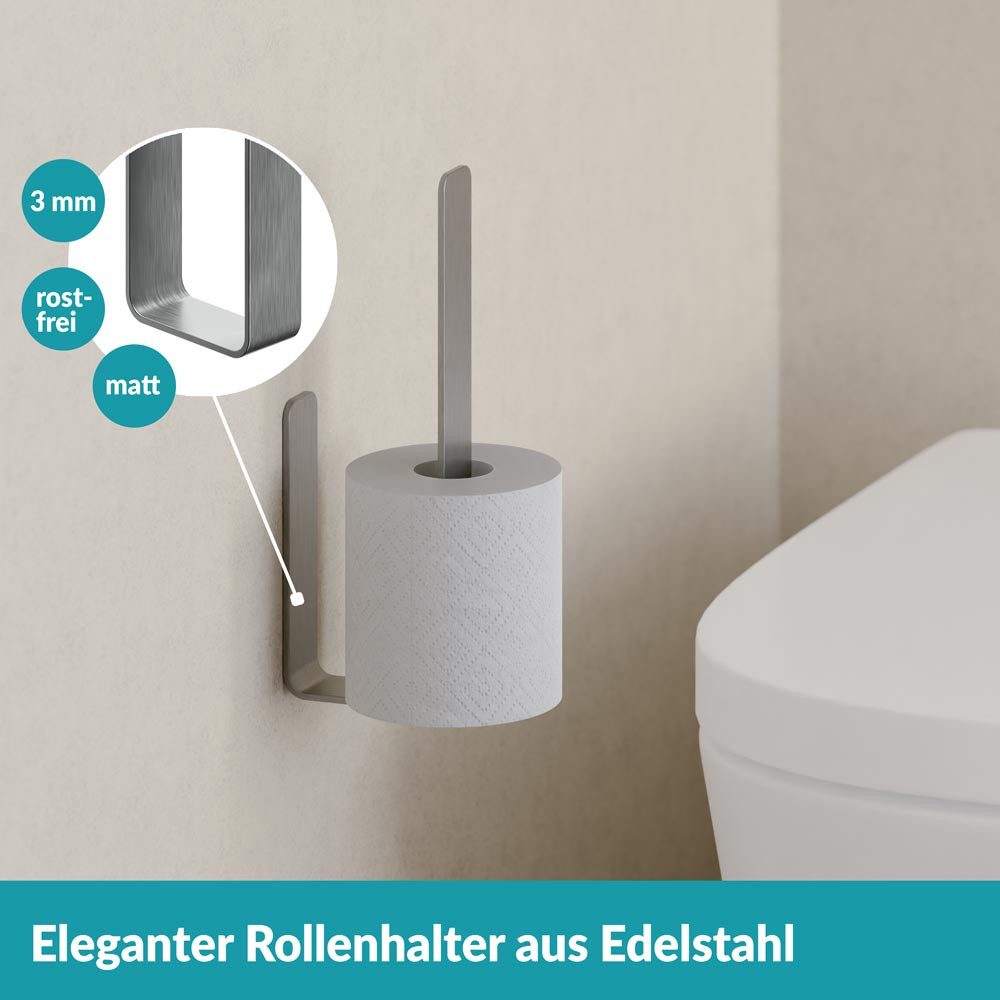 WEISSENSTEIN Toiletten-Ersatzrollenhalter Aufbewahrung Toilettenpapier ohne Bohren – Bild 3 von 5