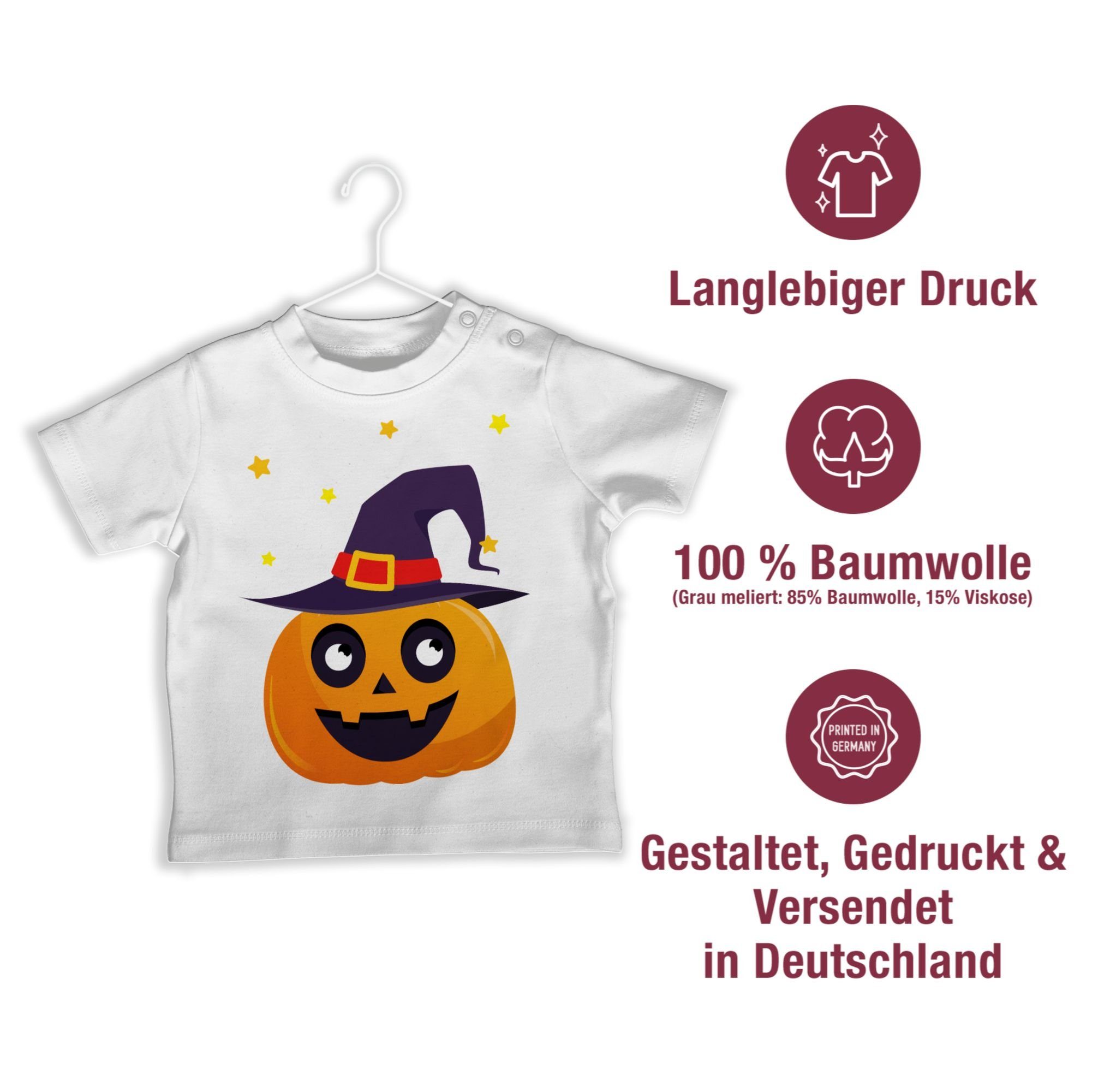 Kostüme Pumpkin Niedlich für Süßer Baby Weiß Shirtracer T-Shirt Halloween Kürbis 1