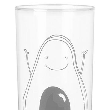 Mr. & Mrs. Panda Glas 200 ml Avocado Glücklich - Transparent - Geschenk, Freude, Wasserglas, Premium Glas, Liebevolle Gravur