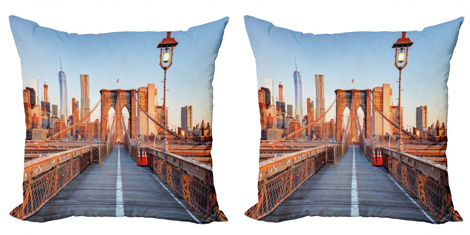 Accent Digitaldruck, Modern Stadt Kissenbezüge Manhattan Brooklyn Bridge Stück), Doppelseitiger Abakuhaus (2