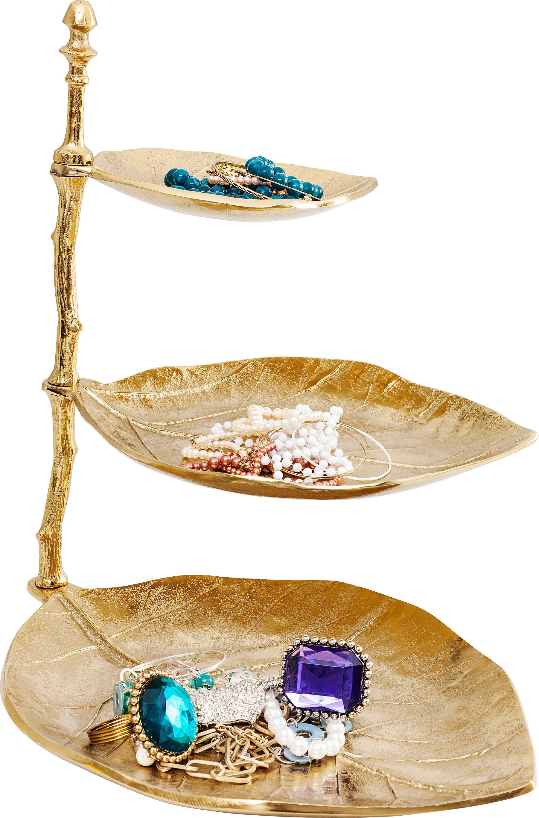 Kare Design Etagere Deko Etagere Leaf Gold, Aluminium