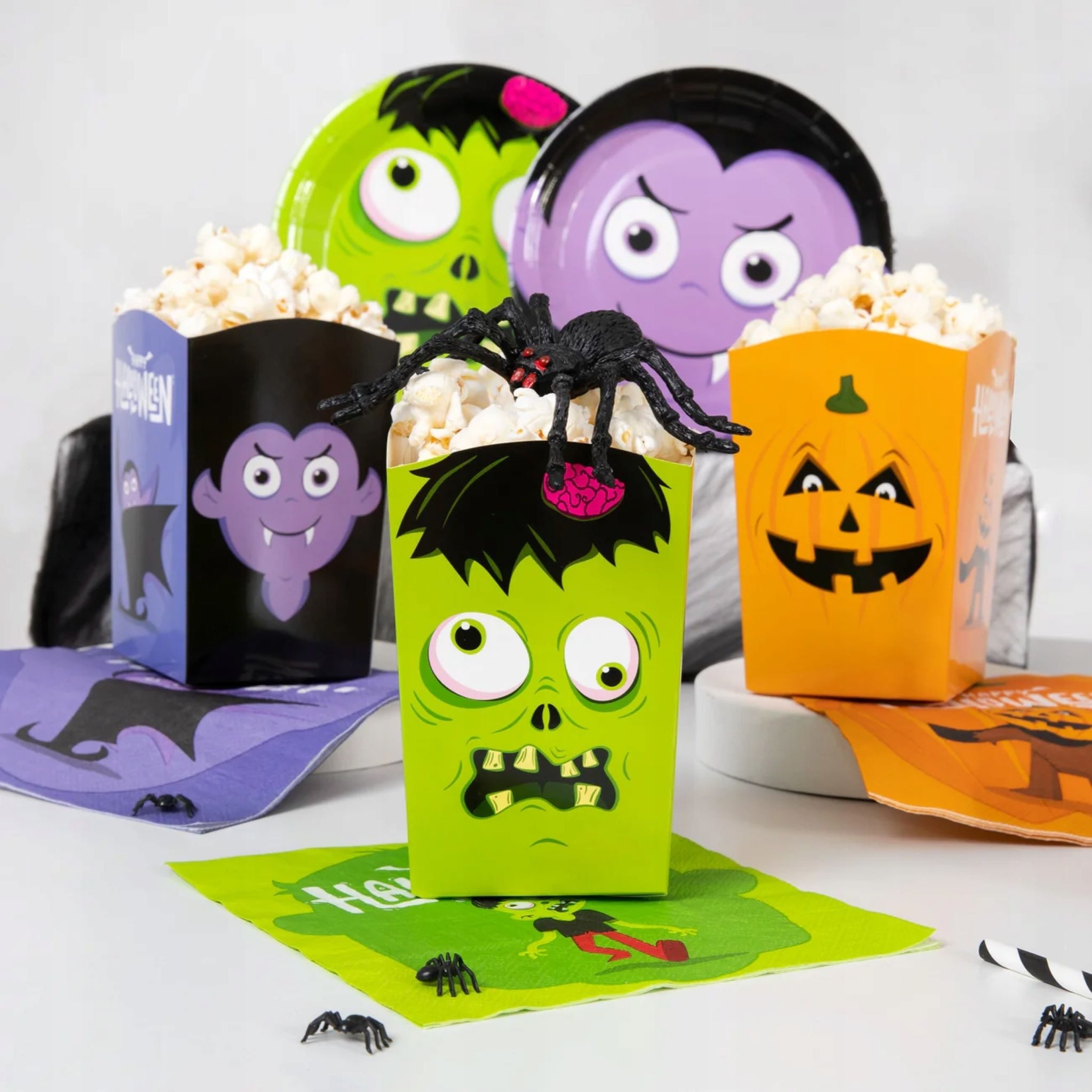 Halloween-Popcorn-Boxen – 20 Stück, Mit Gruselmotiven, Für Partysnacks & Deko