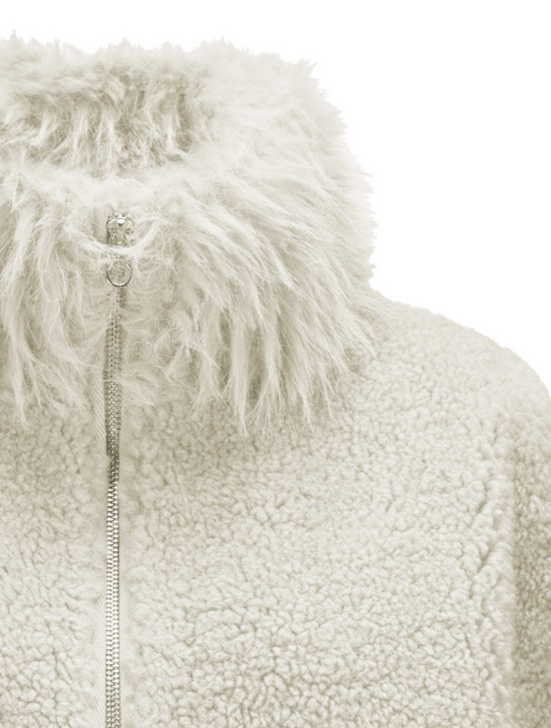 Milestone Fellimitatjacke MSRaya Damen Kunstfelljacke Übergangsjacke Metall günstig online kaufen