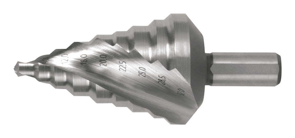 Ruko Metallbohrer, Stufenbohrer HSS Größe 12, 6-32 mm spiralnute+Kreuzanschliff