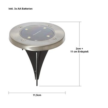 STAR TRADING LED Dekolicht Solar-Bodenleuchte Lawnlight 3er Set, Solar-Bodenleuchte Lawnlight 3er Set