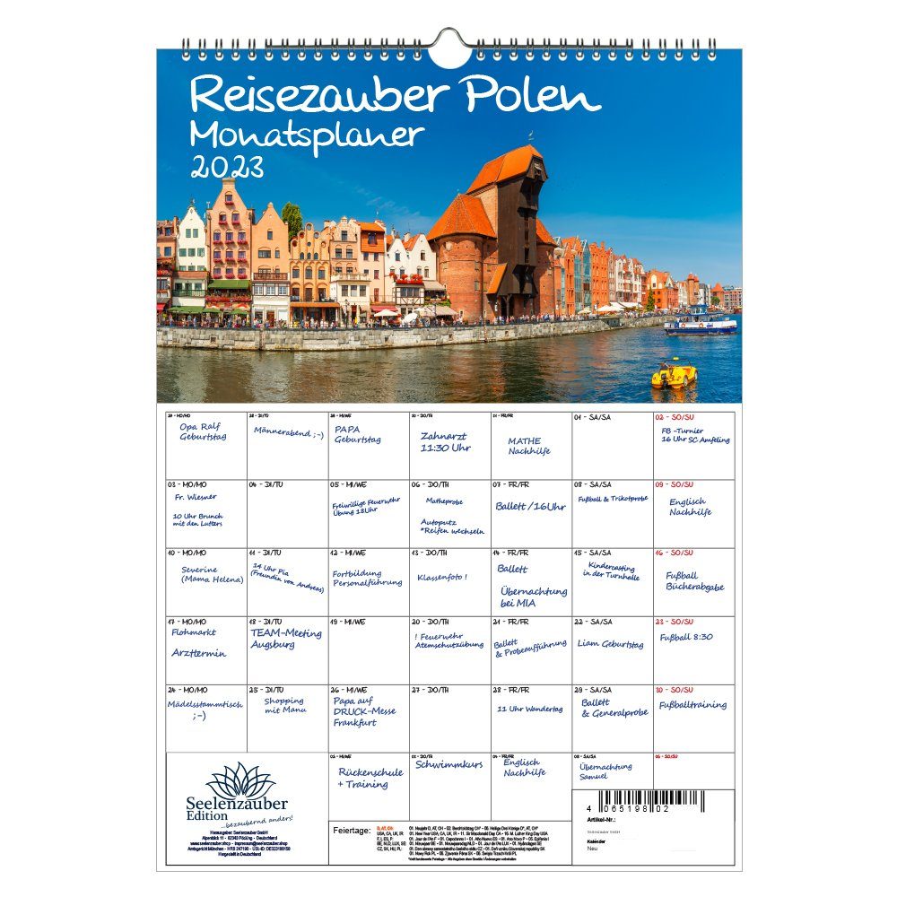 Seelenzauber Wandkalender Reisezauber Polen Planer DIN A3 - Kalender für 2023 Stadt und Land