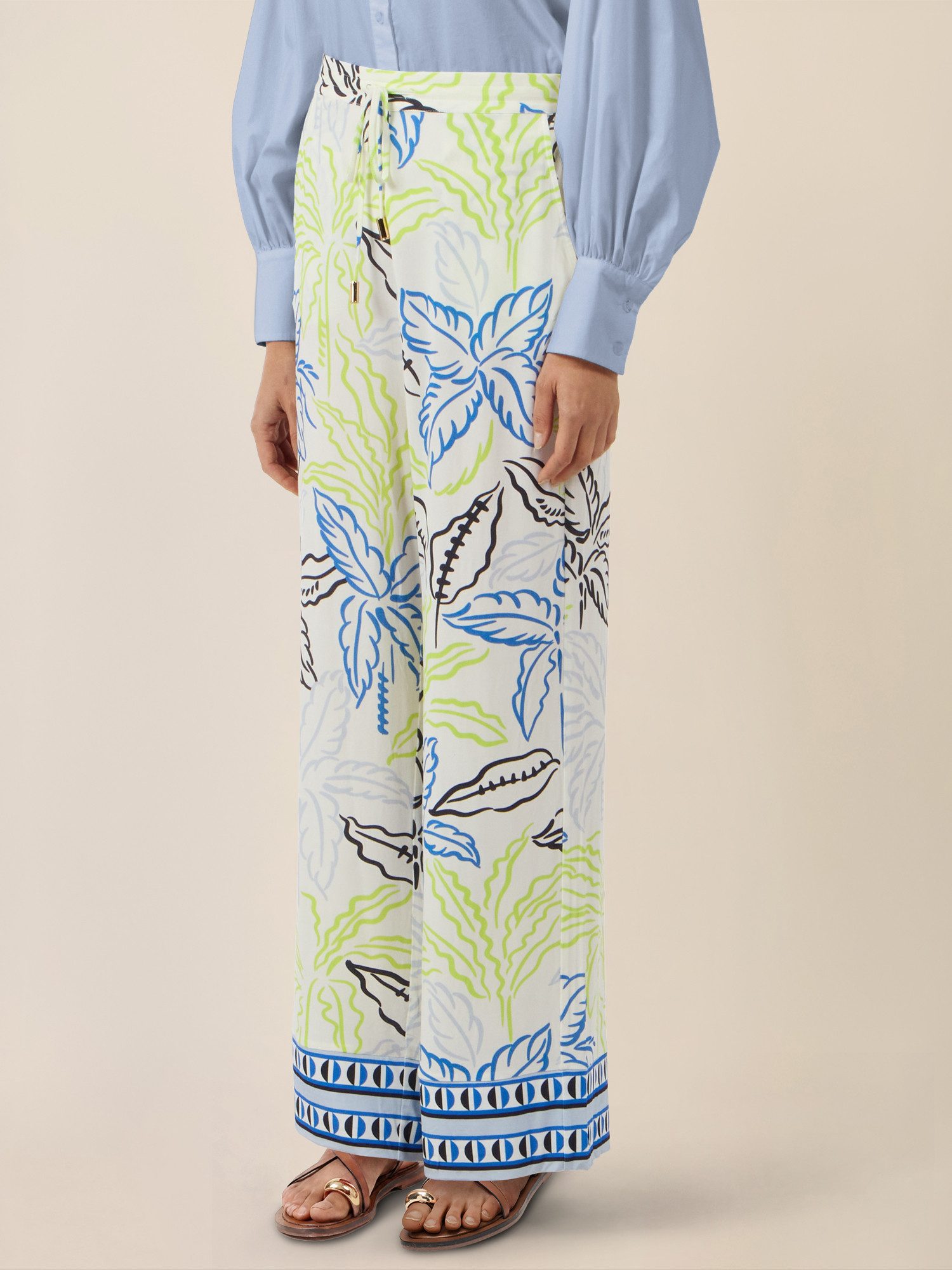 Apart Stoffhose mit tropischem Print