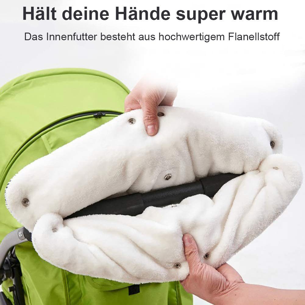 Jormftte Kinderwagen-Handwärmer Kinderwagenmuff mit Flanell, Wasserdicht Warm