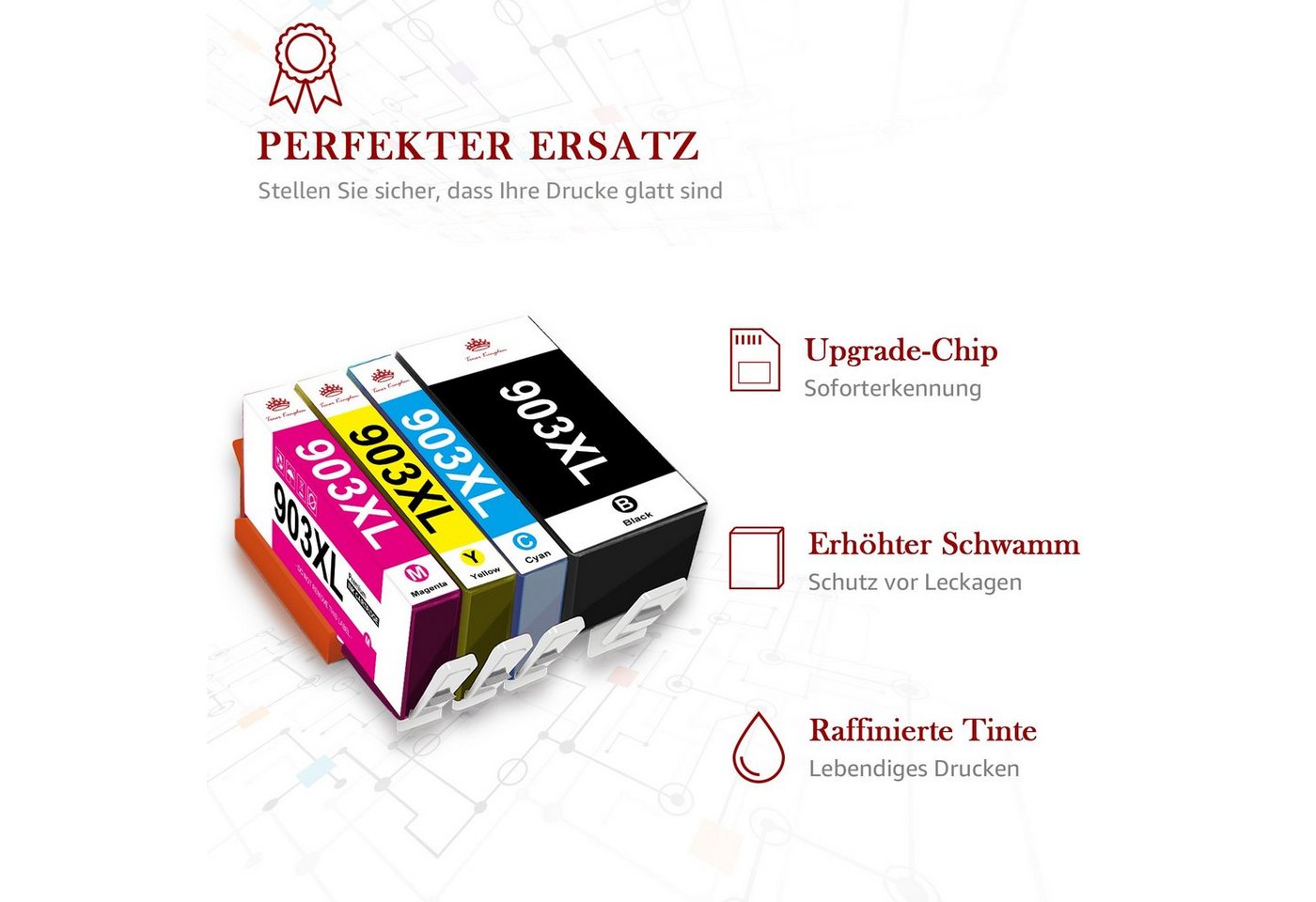 Thumbnail - Toner Kingdom ersetzt für HP 903 XLDruckerpatronen Tintenpatrone (2B/1C/1M/1Y OfficeJet 6950 6951 Pro 6960 6970 6974, Of...