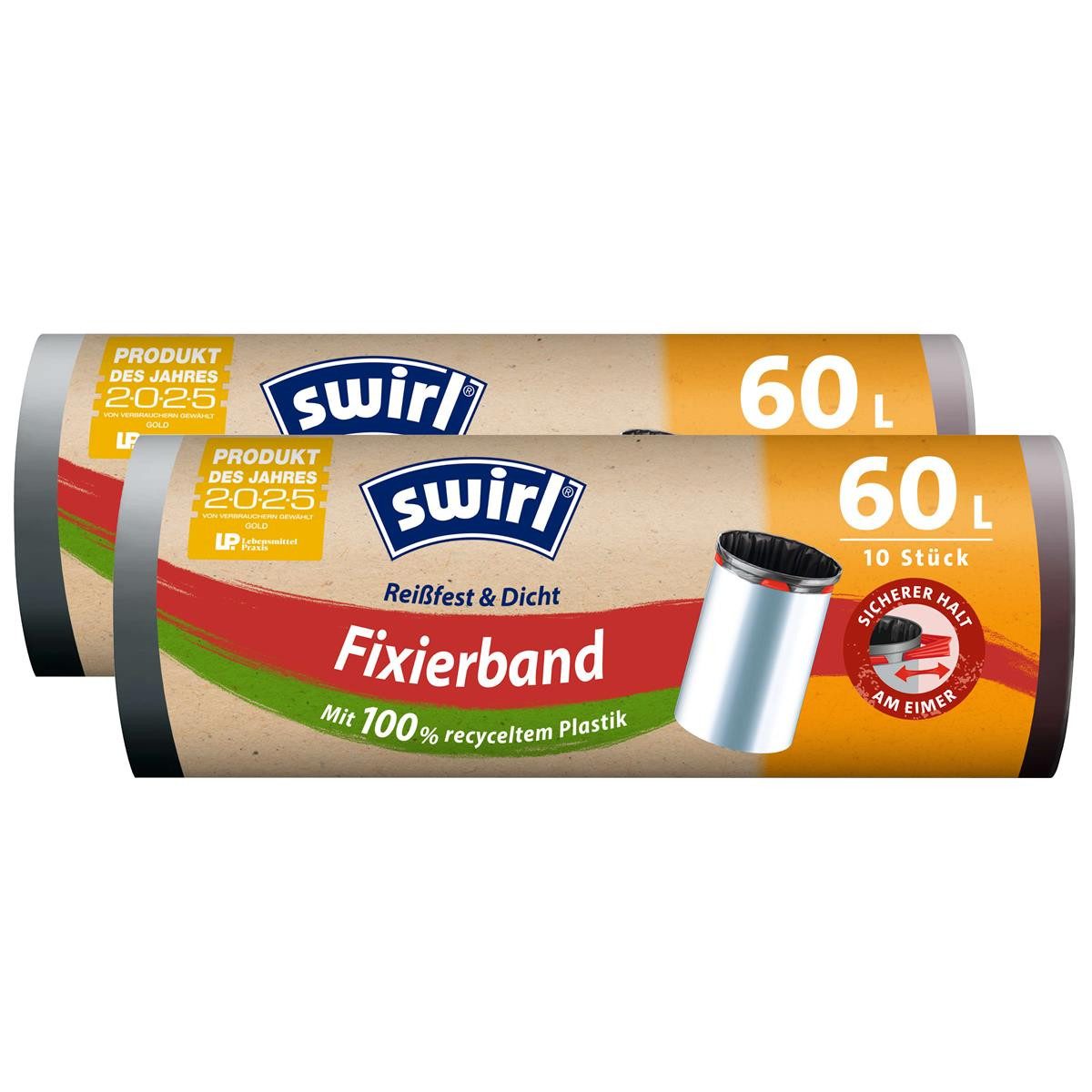 Swirl Müllbeutel 2x Swirl Fixierband Müllbeutel 60L (10 stk./Rolle)