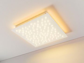 casa NOVA LED Deckenleuchte JIMBO, Weiß, 100-flammig, Metall, Dimmfunktion, RGB-Farbwechsel, LED fest integriert, Warmweiß, B 45 cm x T 45 cm, Deckenlampe