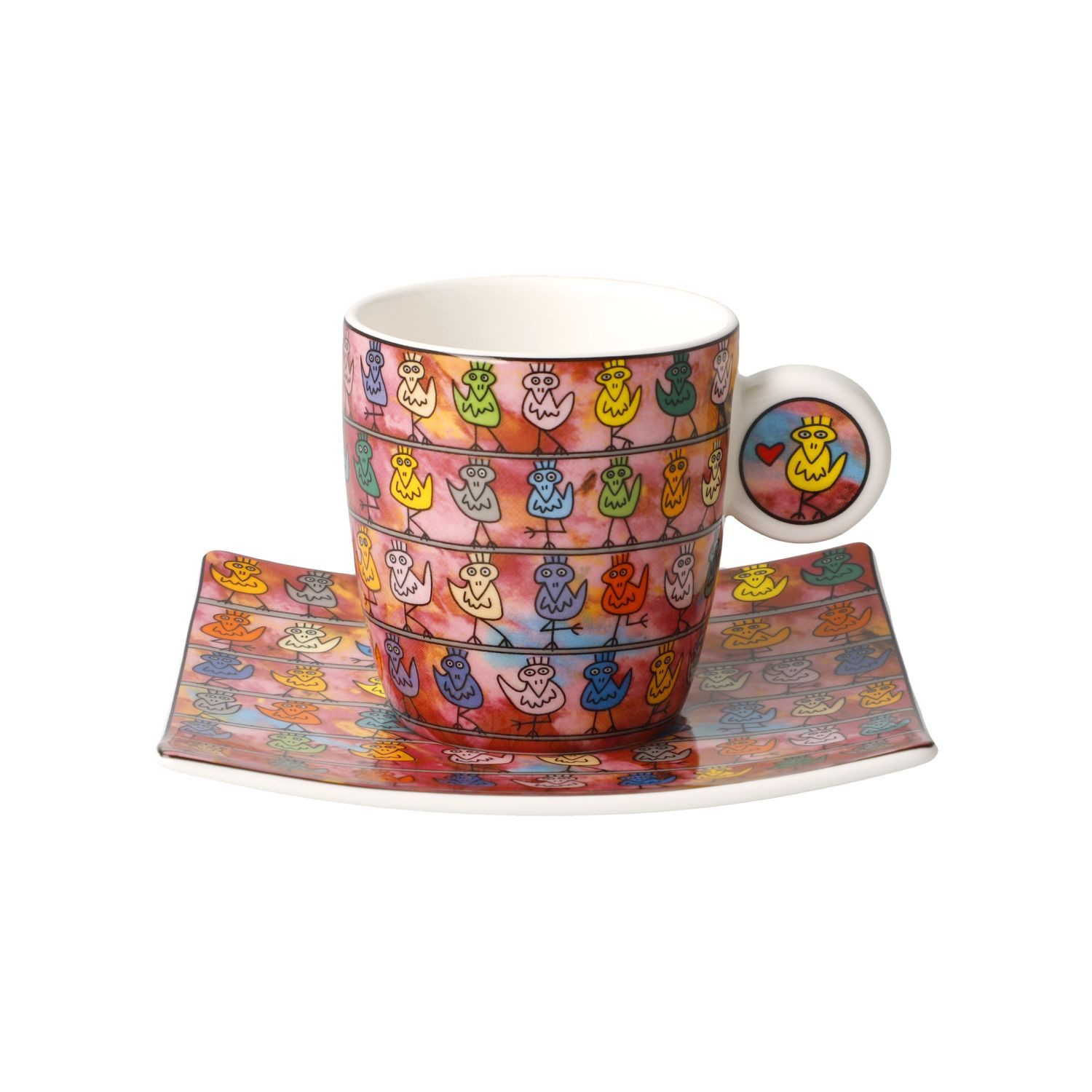 Goebel Espressotasse James Rizzi, Fine Bone China, in Geschenkbox, Bunt, We are the Birds, H: 6cm