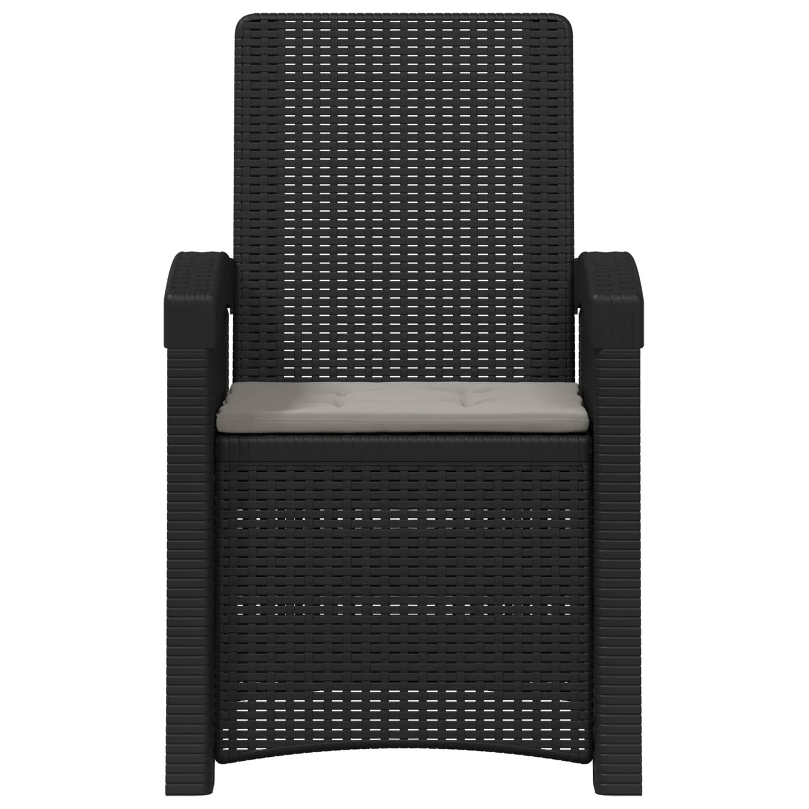 vidaXL Gartenstuhl Liegesessel Garten Rattan-Optik Anthrazit und Hellgrau PP (1 St)