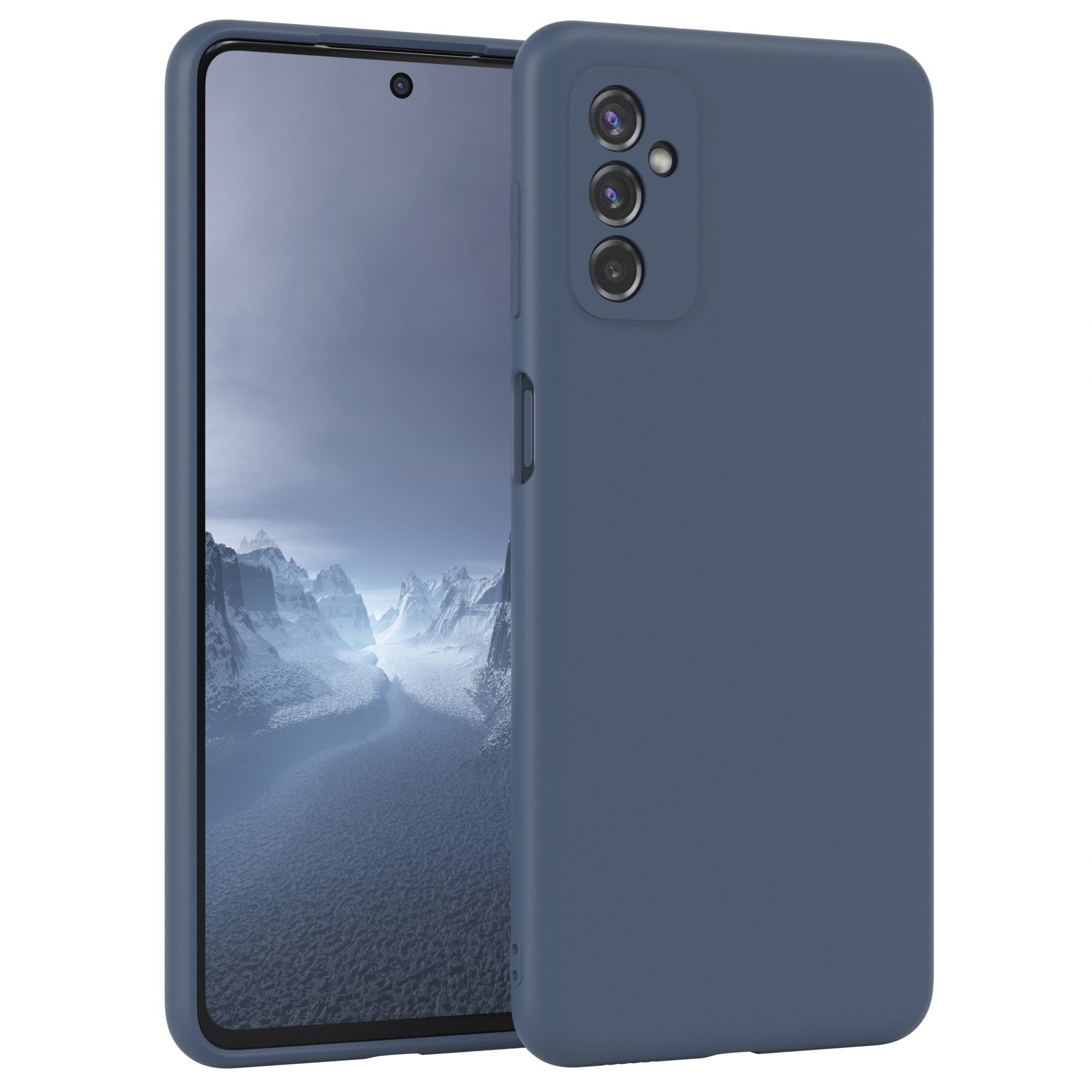 EAZY CASE Handyhülle für Samsung Galaxy M52 5G Hülle Silikon 6,7 Zoll, Handy Softcase mattierte Silikonhülle Back Cover Soft Blau / Petrol