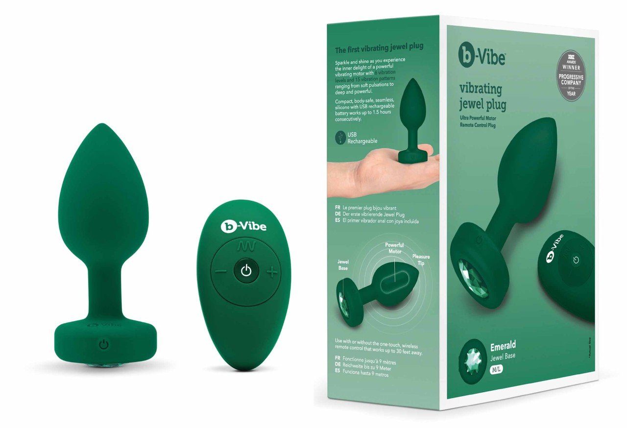 b-Vibe Analvibrator b - Vibe Vibrating Jewel Plug - (div. Farben)