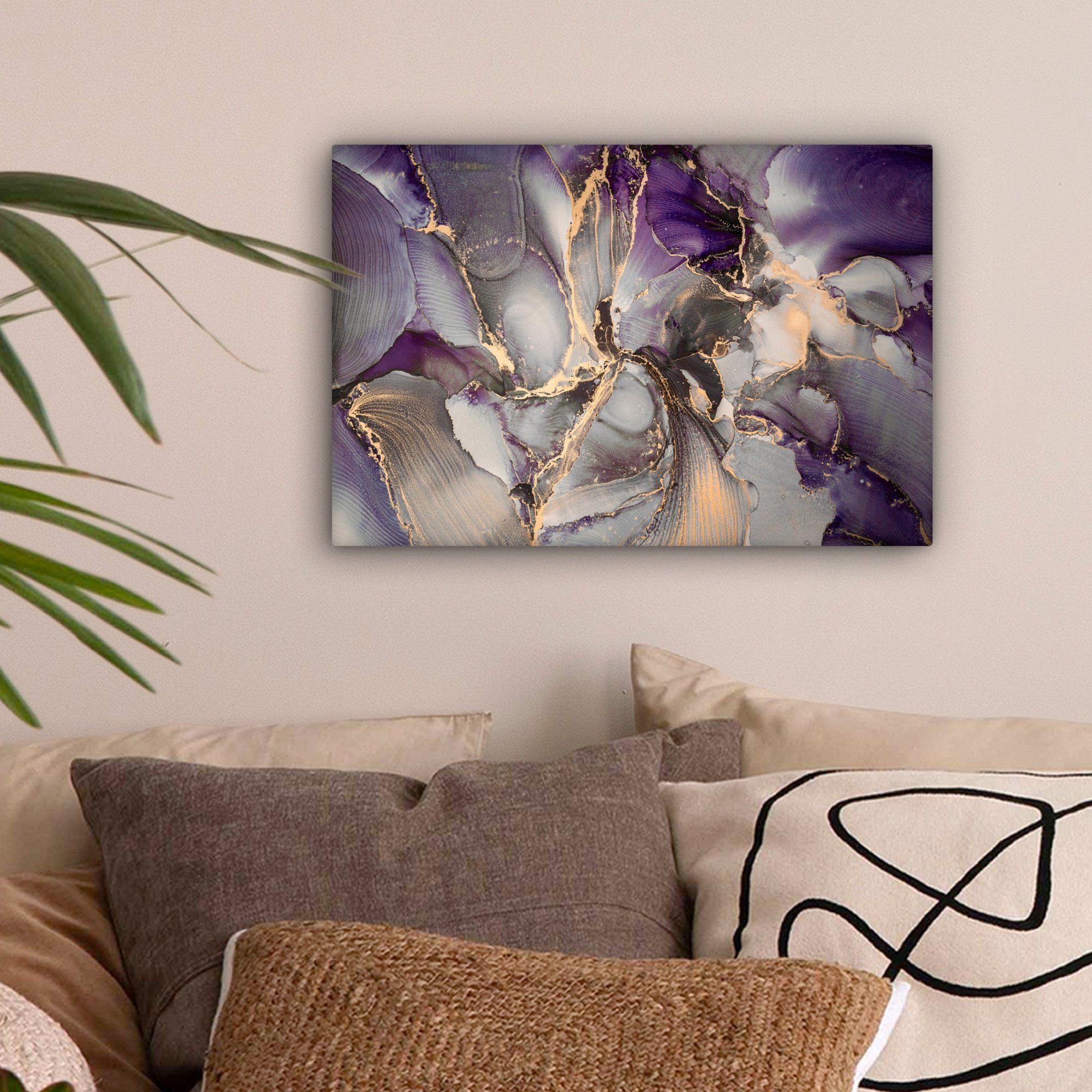 OneMillionCanvasses® Leinwandbild Gold - Lila - günstig online kaufen