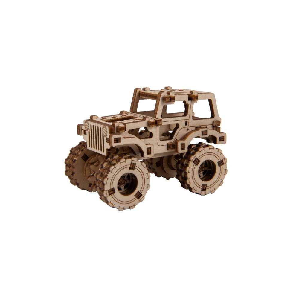 Wooden City Puzzle 3D Puzzle Superschneller Monstertruck Nr.1, Puzzleteile