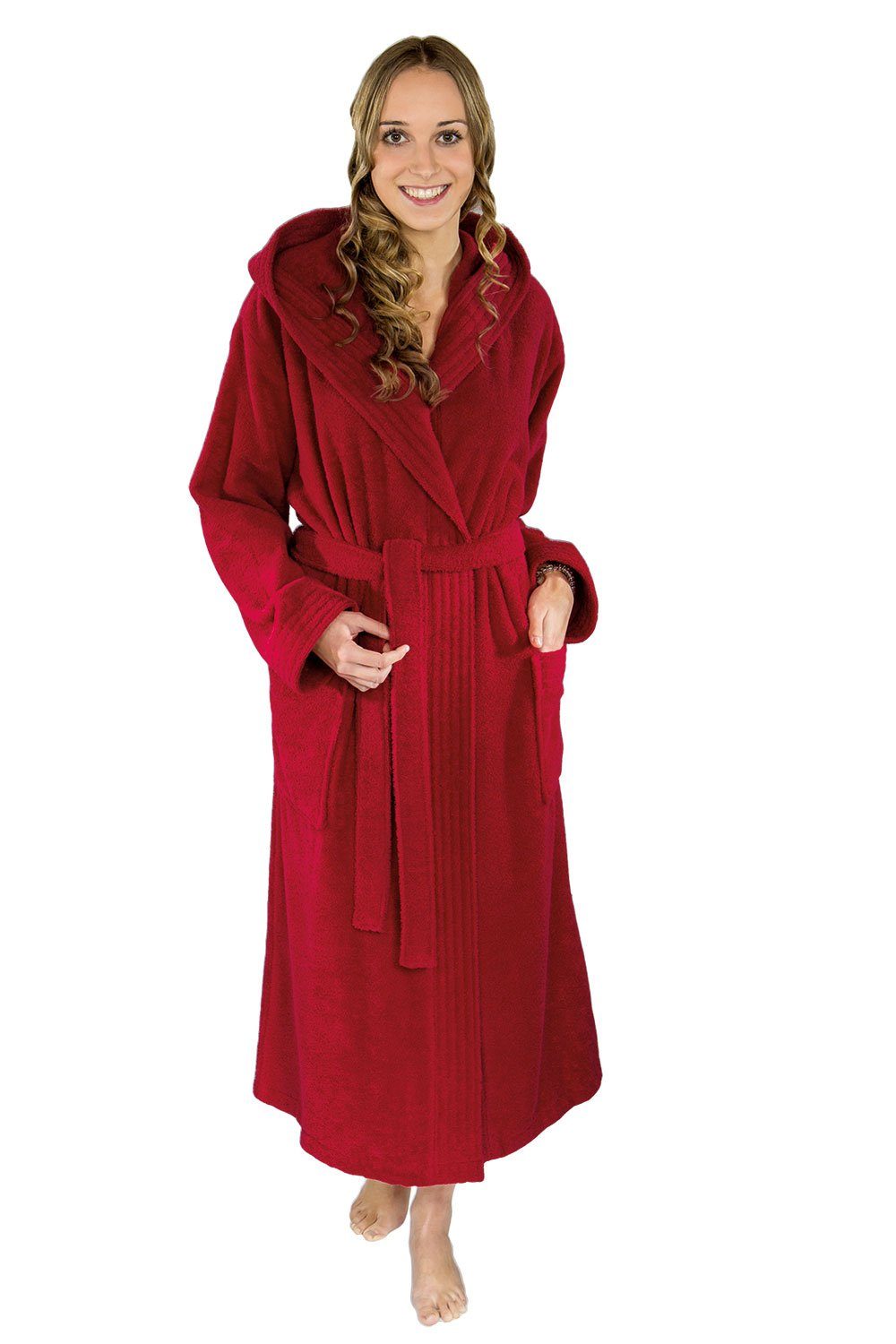 Wewo fashion Bademantel Saunamantel Unisex mit Kapuze, großzügige Kapuze, B günstig online kaufen