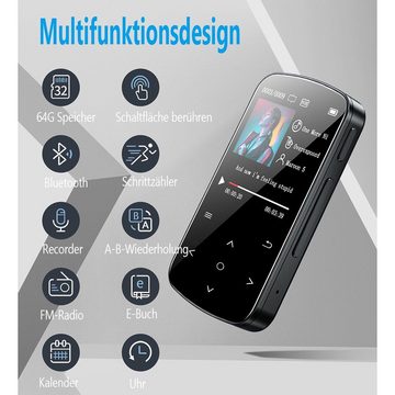 Gontence Bluetooth 4.2 Sport MP3-Player (1,54 Zoll Farbbildschirm)