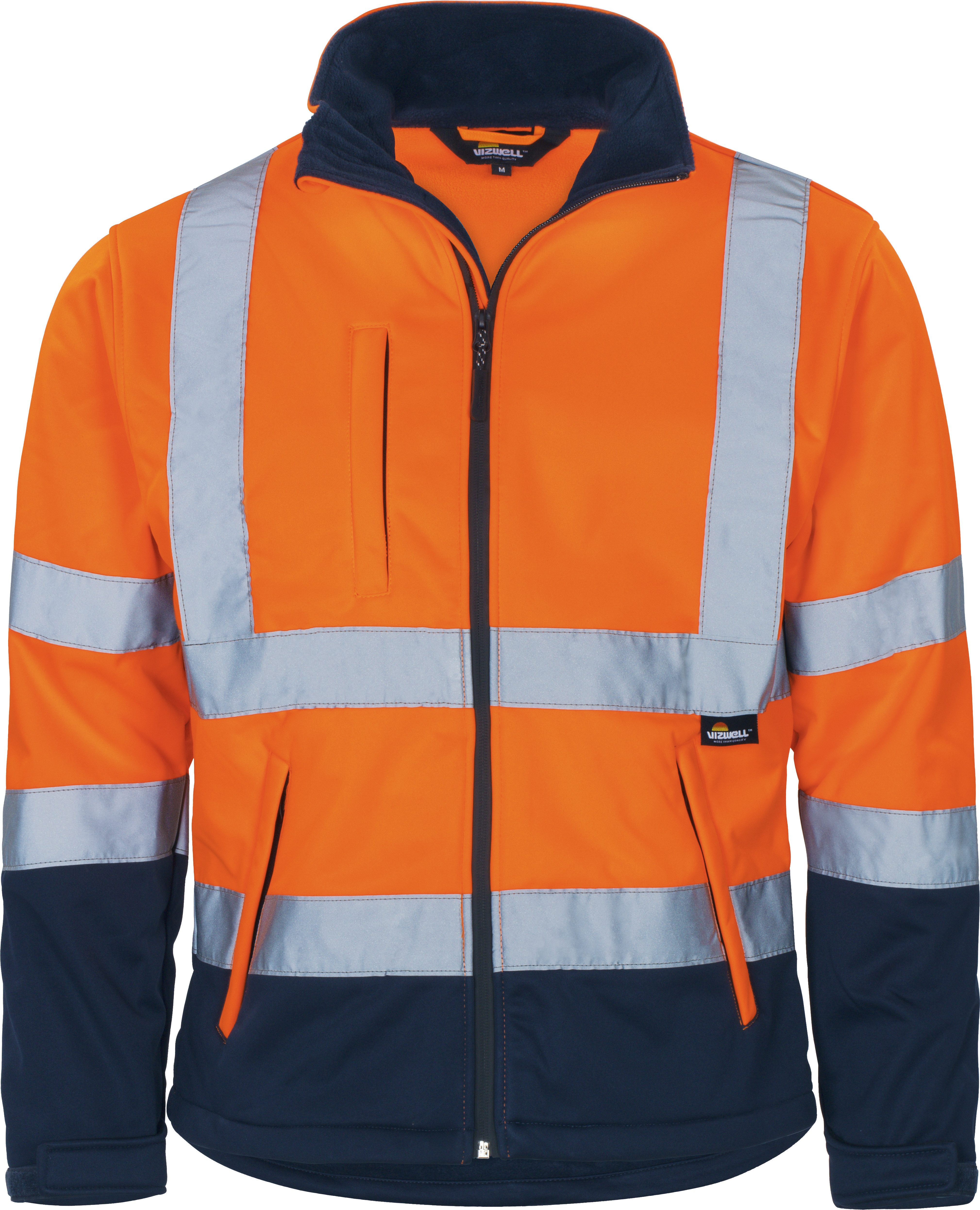 vizwell Softshelljacke Warnschutz Sicherheitsjacke orange gelb zertifiziert günstig online kaufen