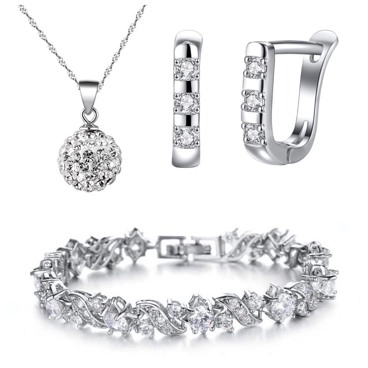 Kim Johanson Schmuckset Medina (3-tlg), mit Zirkonia, aus 925 Silber und Metall