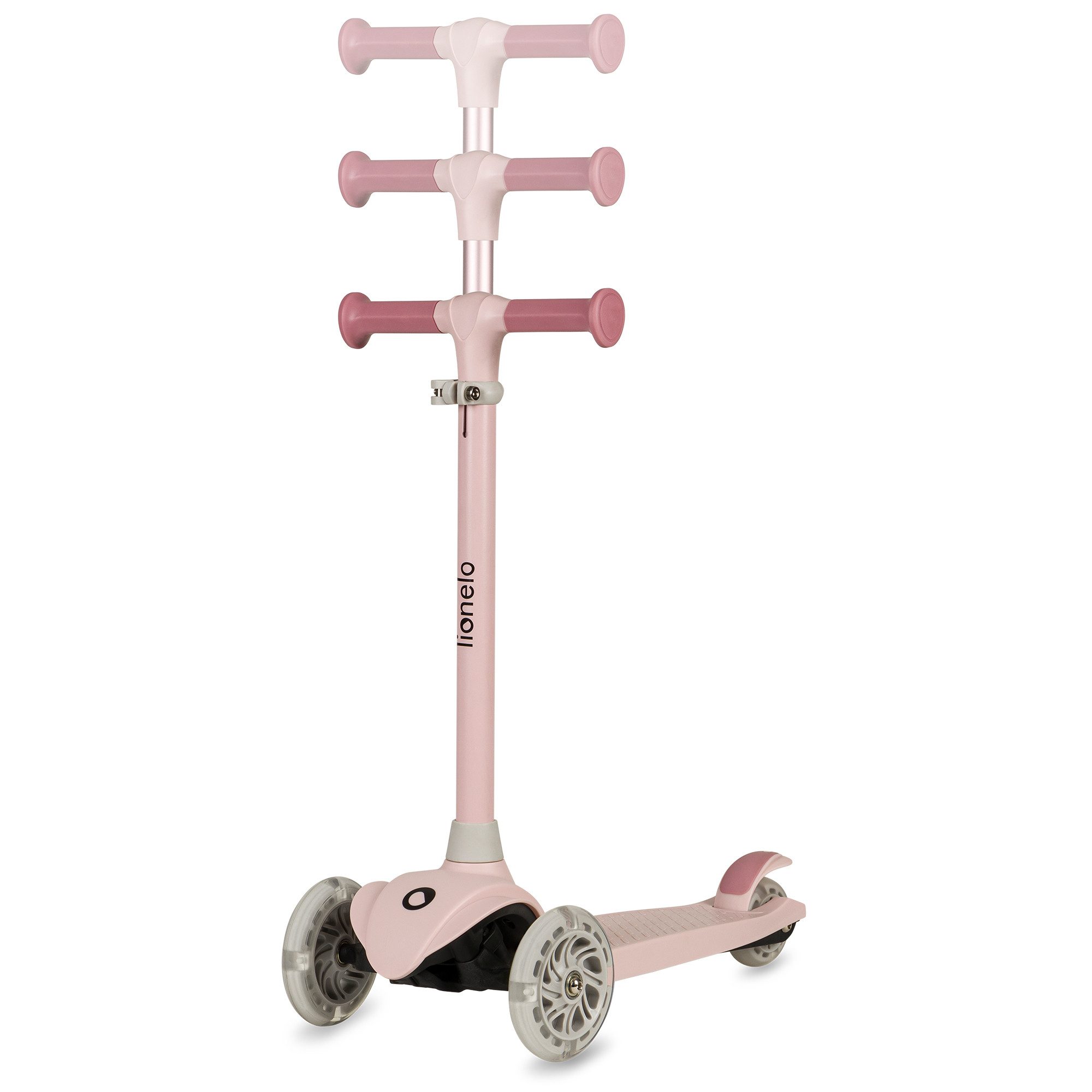 lionelo Dreiradscooter JESSY + HELMET SET, (Set, Set mit Helmet), 3 Räder/LED-Räder/Lenker 65–80cm/Helmet 50–56cm